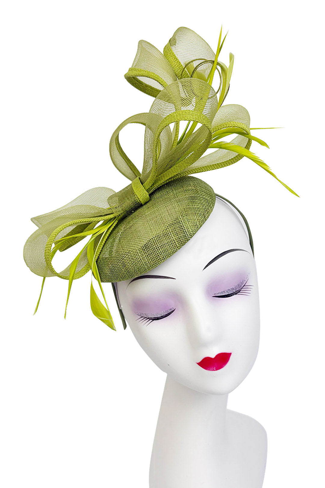 FT25200 Round Pill Box Fascinator with Bow & Feathers Detailing