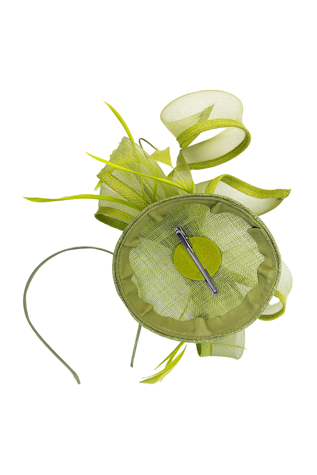 FT25200 Round Pill Box Fascinator with Bow & Feathers Detailing