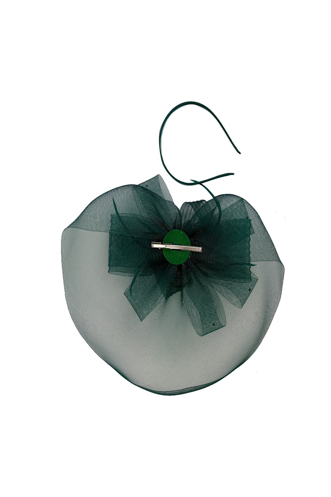 FT2610 Large Mesh Net Fascinator with Feathers and Diamante Detail