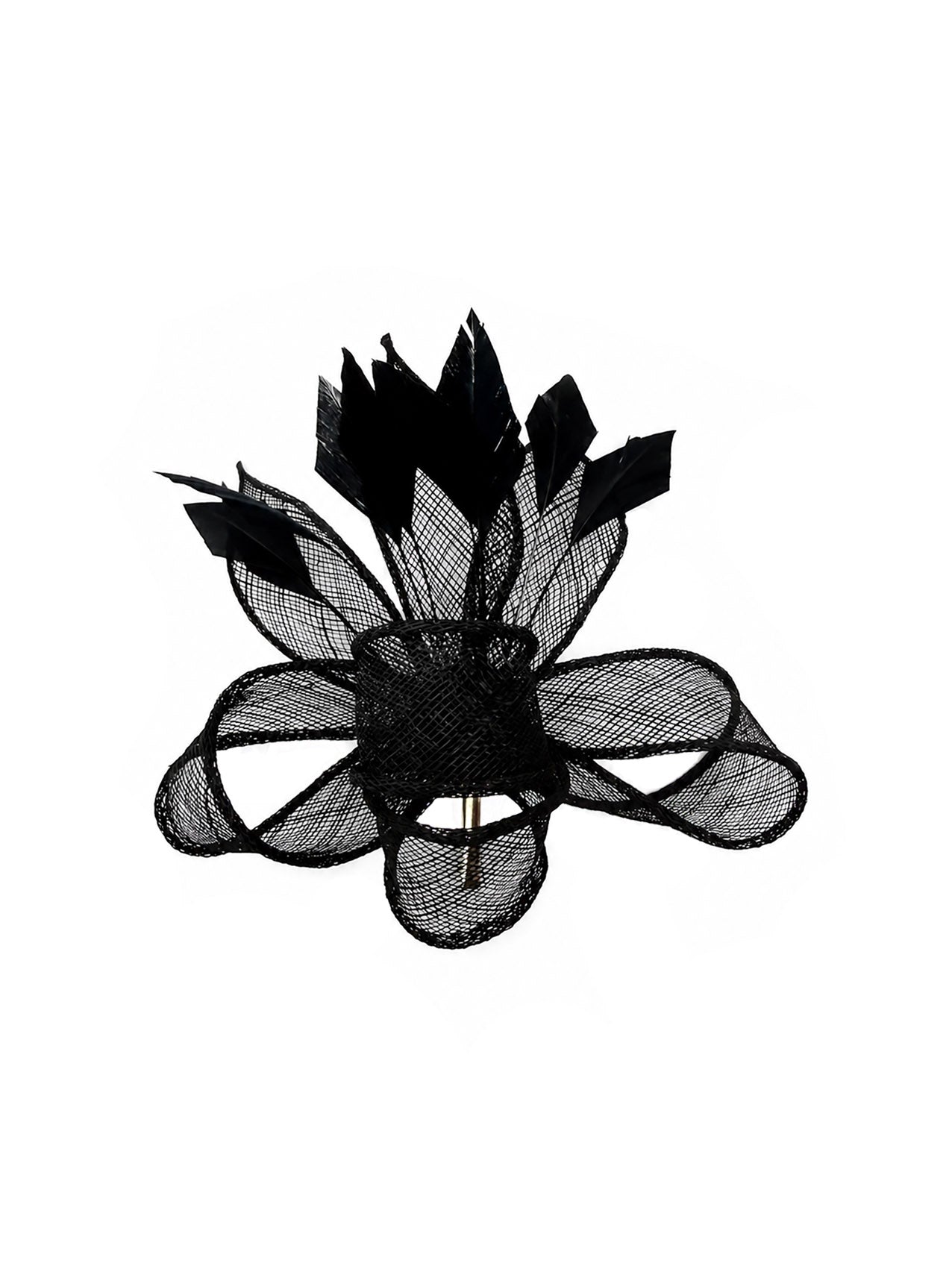FT26150 Sinamay Fascinator with Feathers Detailing