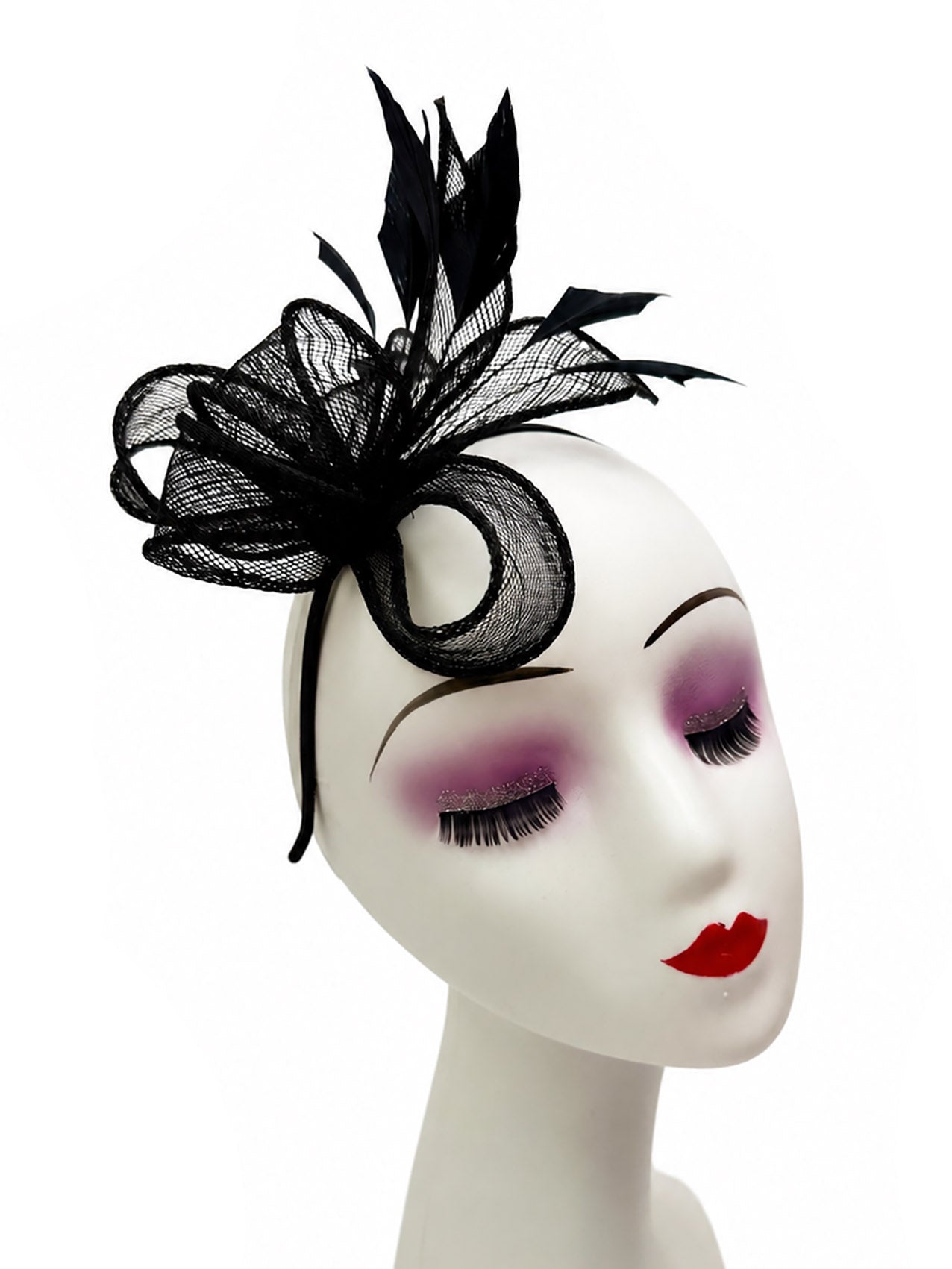 FT26150 Sinamay Fascinator with Feathers Detailing