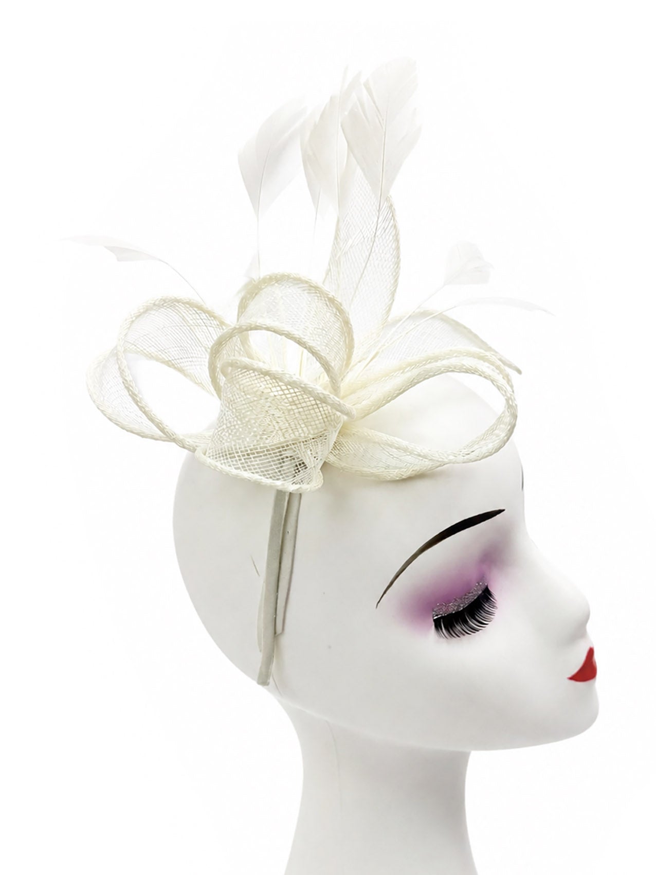 FT26150 Sinamay Fascinator with Feathers Detailing