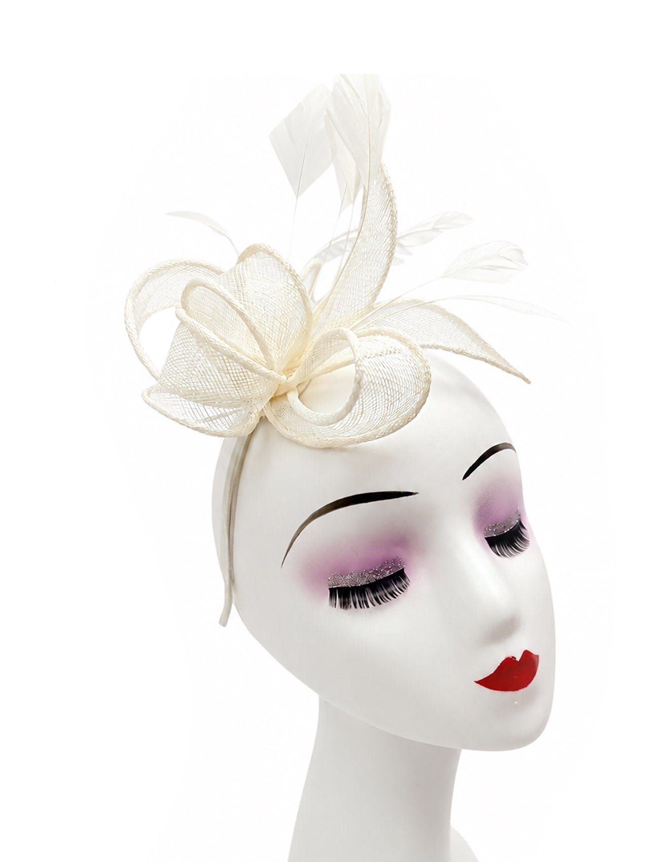 FT26150 Sinamay Fascinator with Feathers Detailing