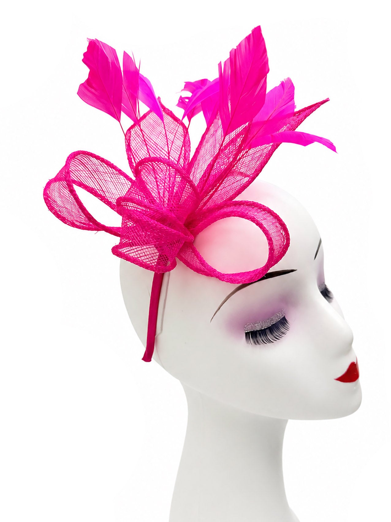 FT26150 Sinamay Fascinator with Feathers Detailing