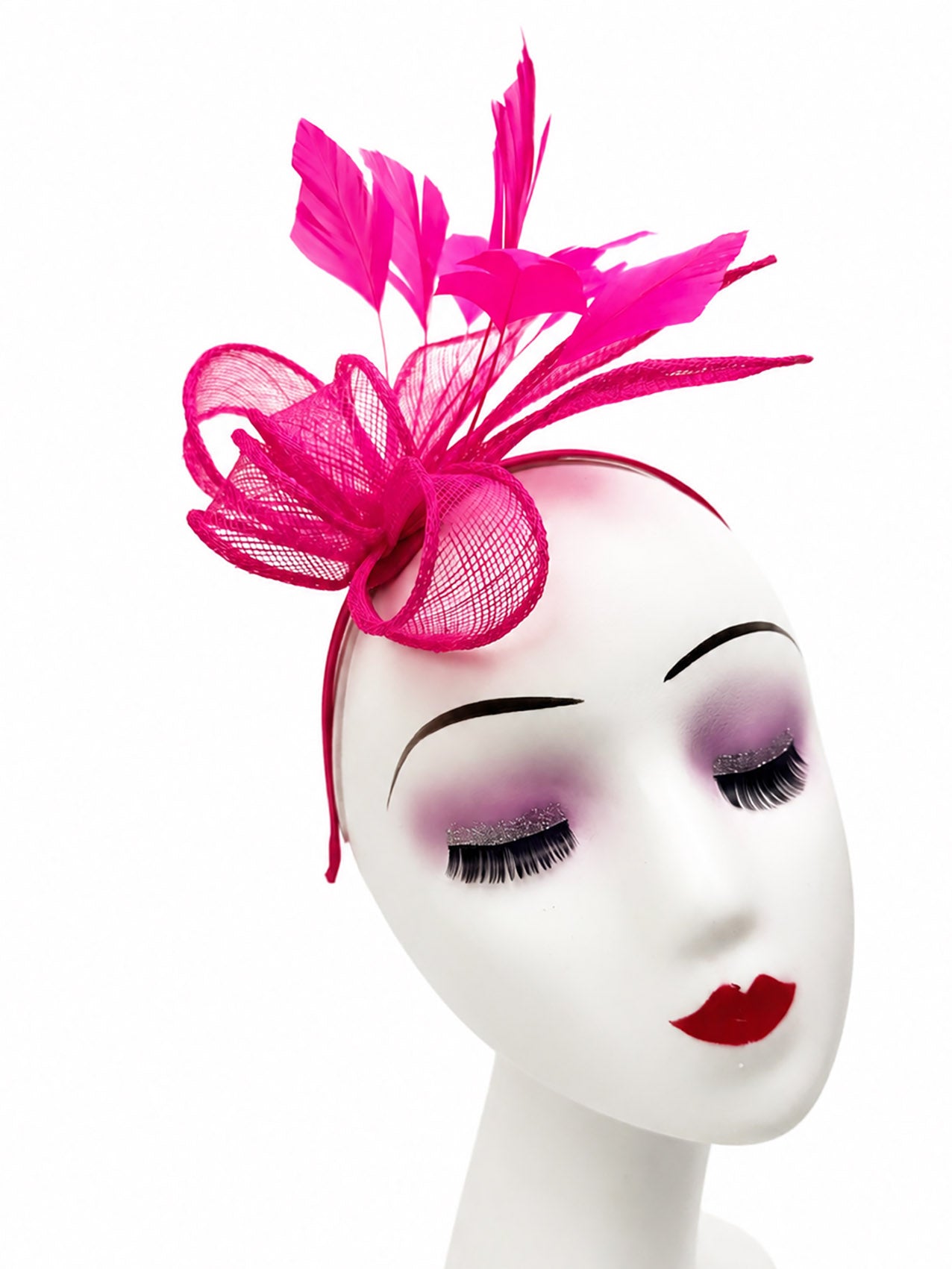 FT26150 Sinamay Fascinator with Feathers Detailing