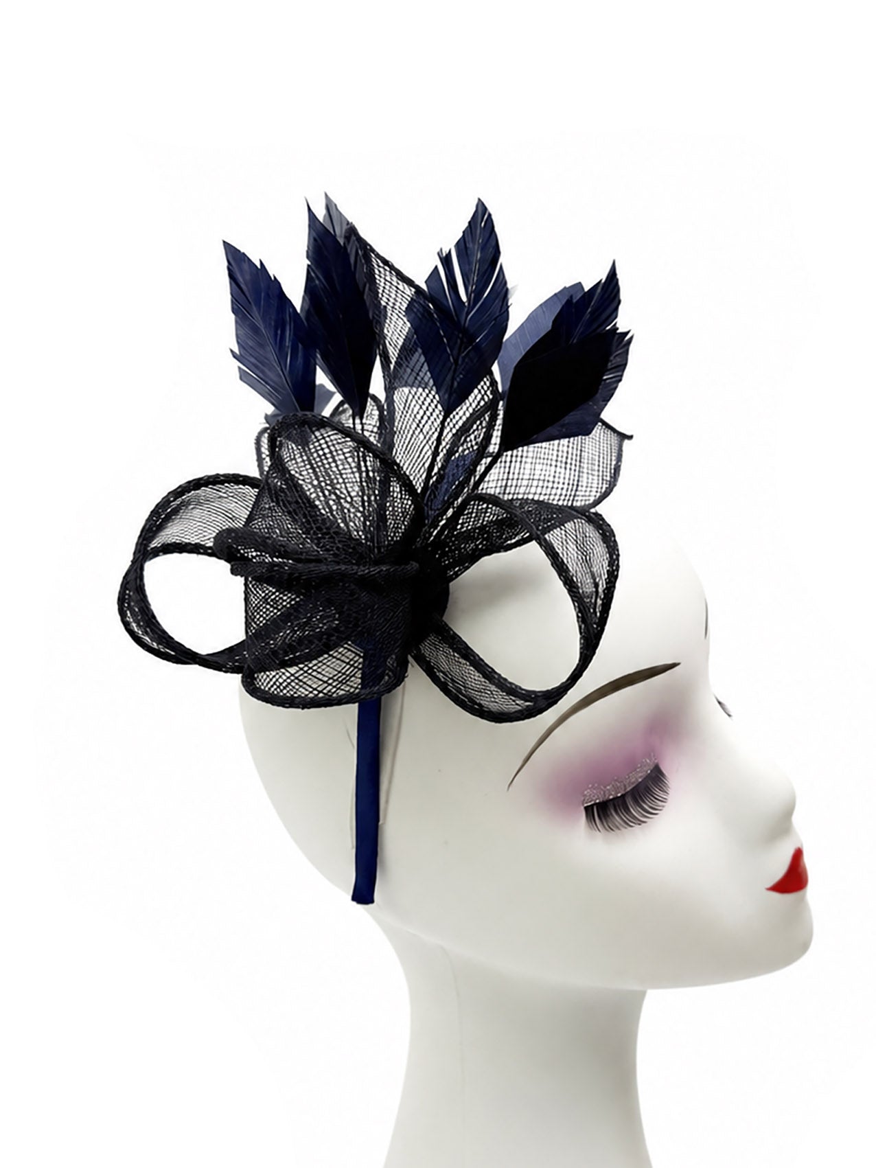 FT26150 Sinamay Fascinator with Feathers Detailing