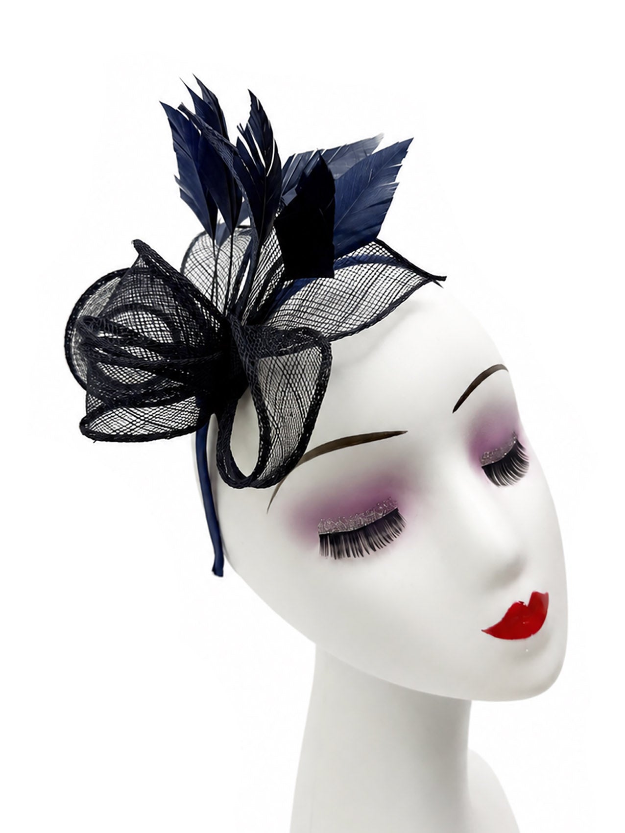 FT26150 Sinamay Fascinator with Feathers Detailing