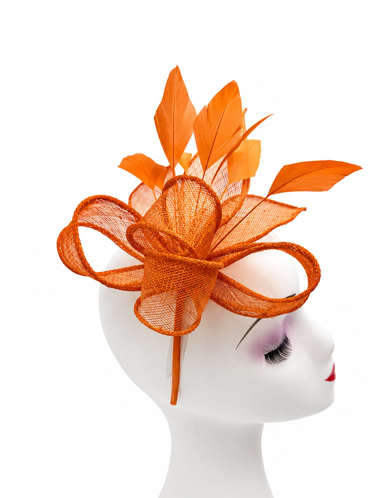 FT26150 Sinamay Fascinator with Feathers Detailing