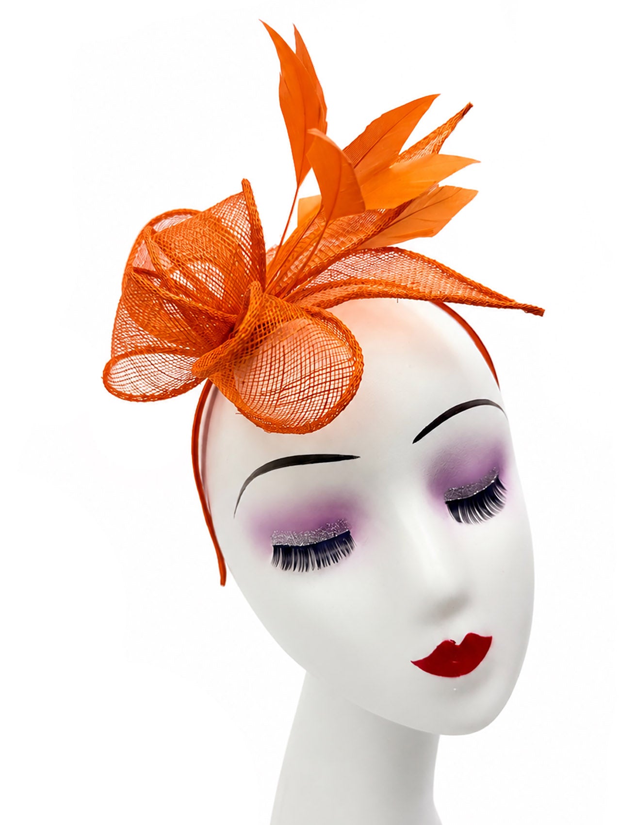 FT26150 Sinamay Fascinator with Feathers Detailing
