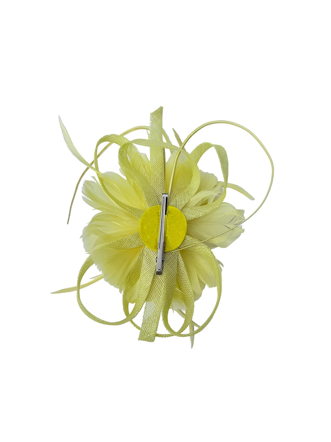 FT26180 Flower Feathers Fascinator with Sinamay Curls