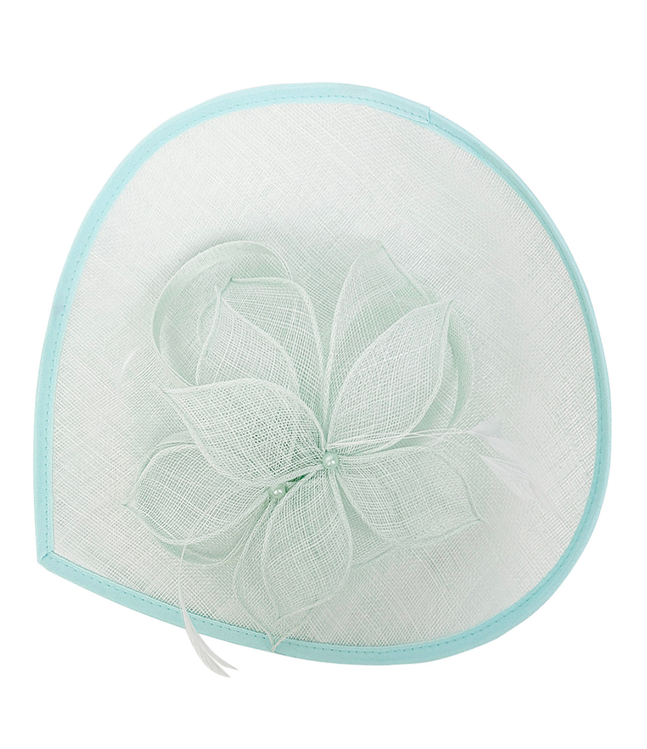FT26340 Sinamay Hatinator with Pearl Flower and Feather Detailing