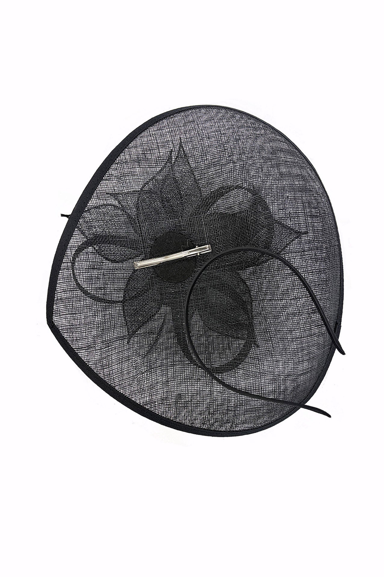 FT26340 Sinamay Hatinator with Pearl Flower and Feather Detailing