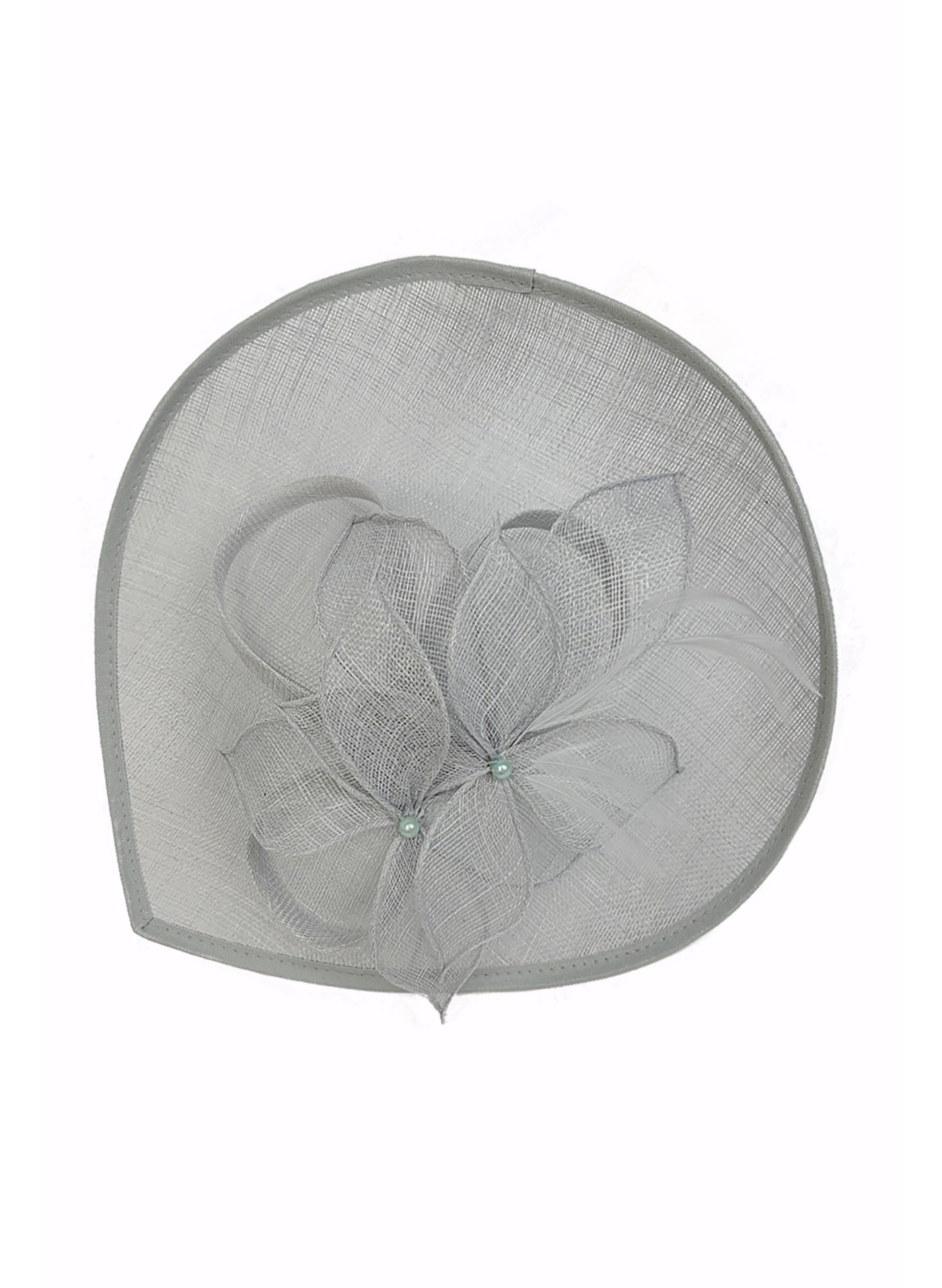 FT26340 Sinamay Hatinator with Pearl Flower and Feather Detailing