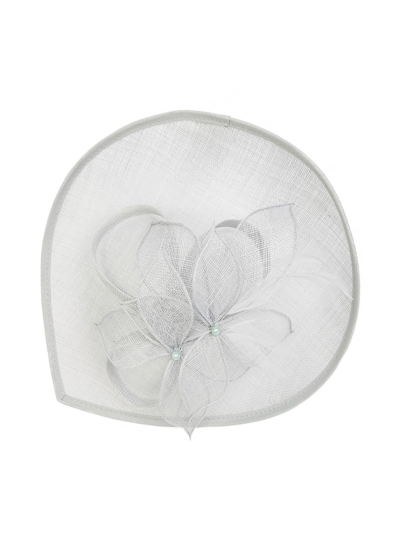 FT26340 Sinamay Hatinator with Pearl Flower and Feather Detailing