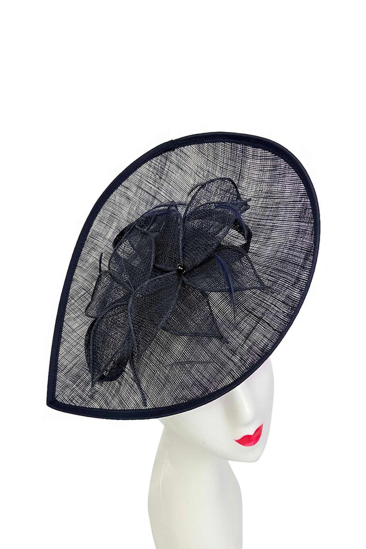 FT26340 Sinamay Hatinator with Pearl Flower and Feather Detailing