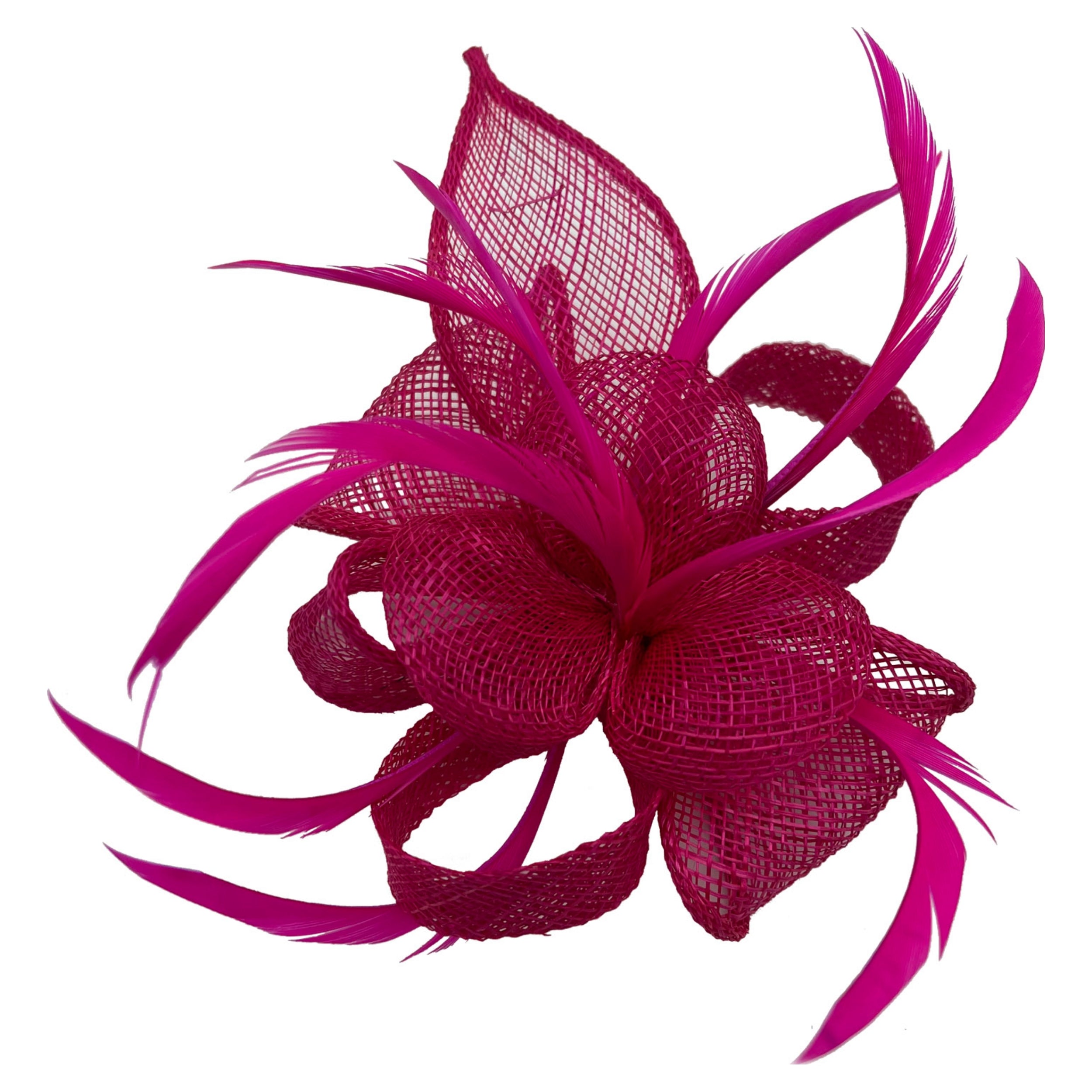 FT2800 Small Curly Sinamay Clip-On Fascinator with Feather