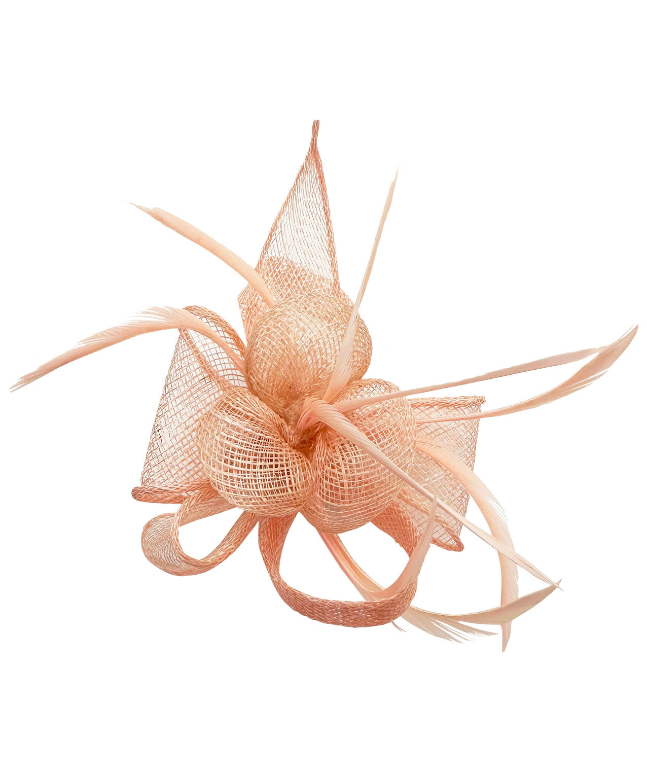 FT2800 Small Curly Sinamay Clip-On Fascinator with Feather