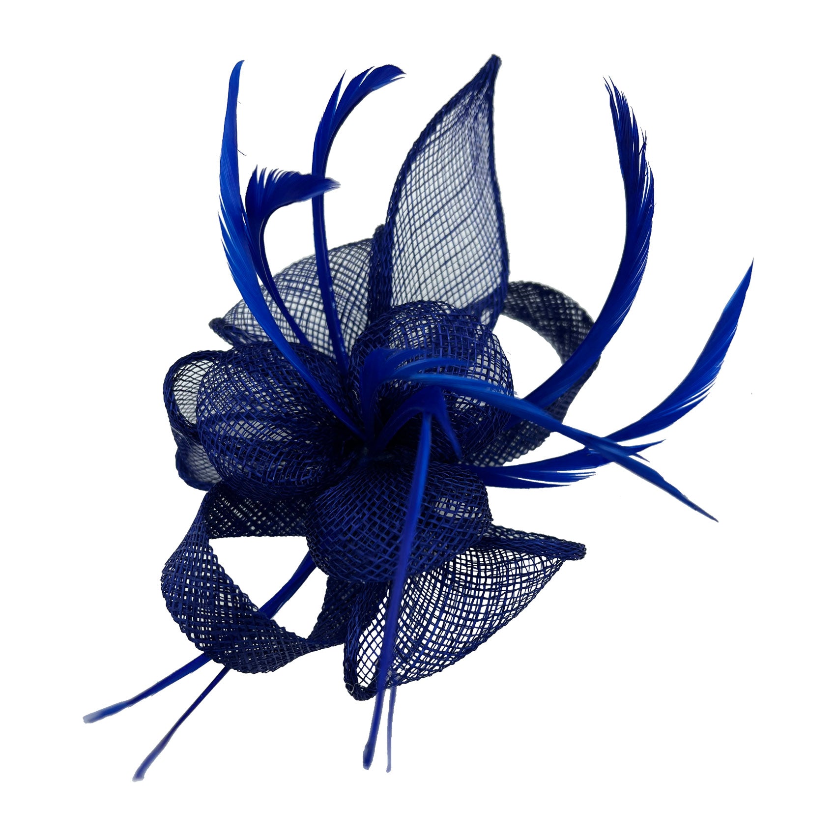 FT2800 Small Curly Sinamay Clip-On Fascinator with Feather