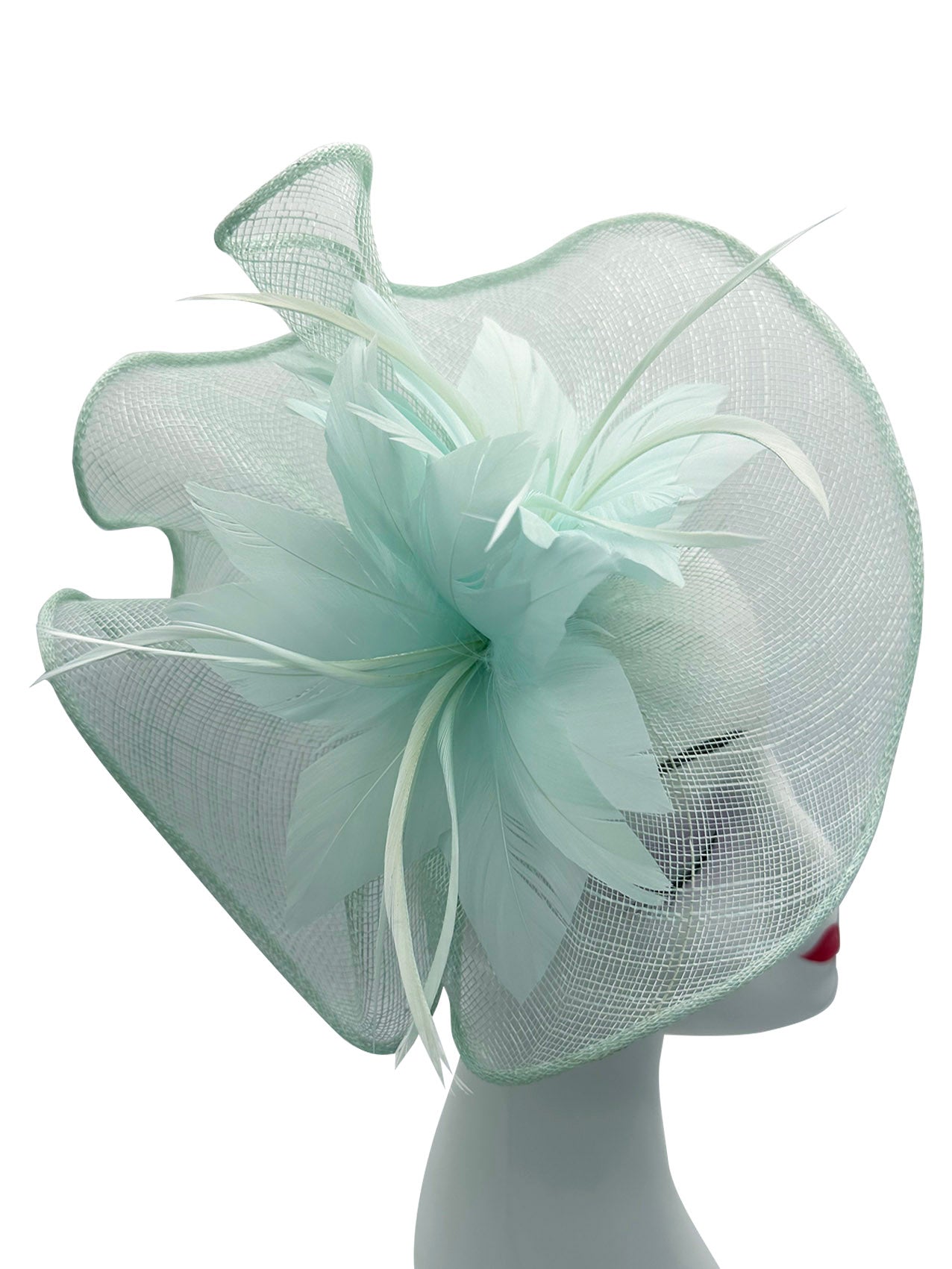 FT3225 Lotus Flower with A Feathers Burst Fascinator