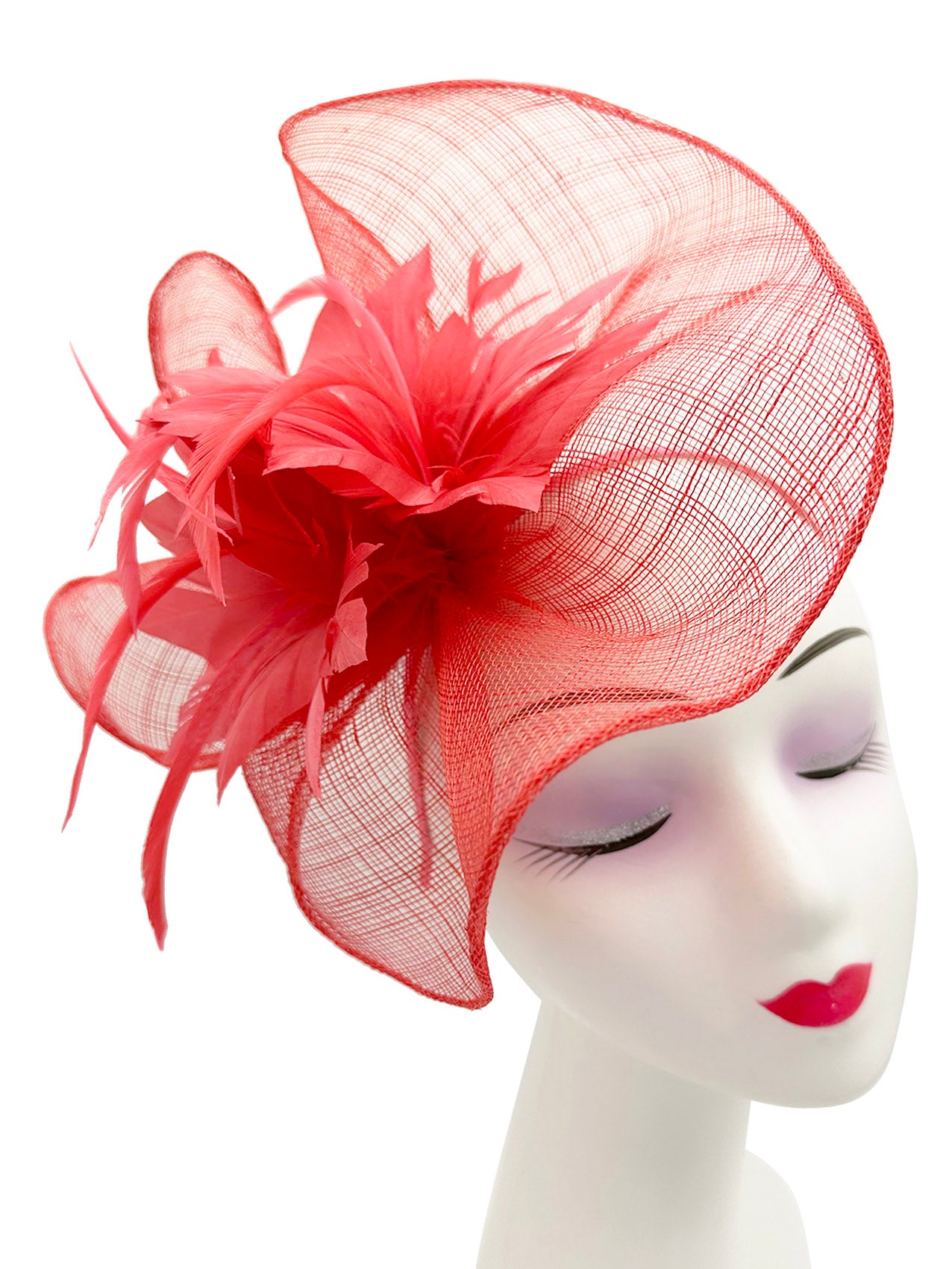 FT3225 Lotus Flower with A Feathers Burst Fascinator