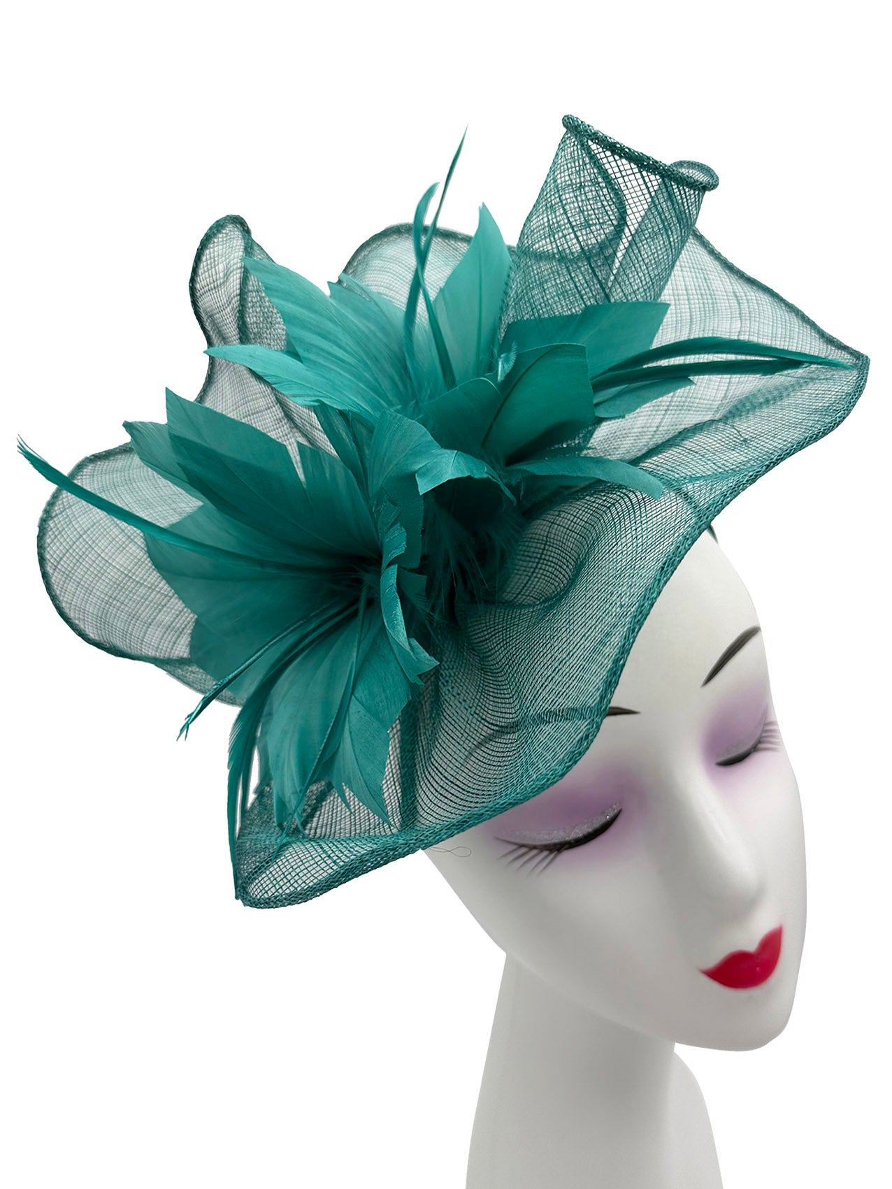 FT3225 Lotus Flower with A Feathers Burst Fascinator