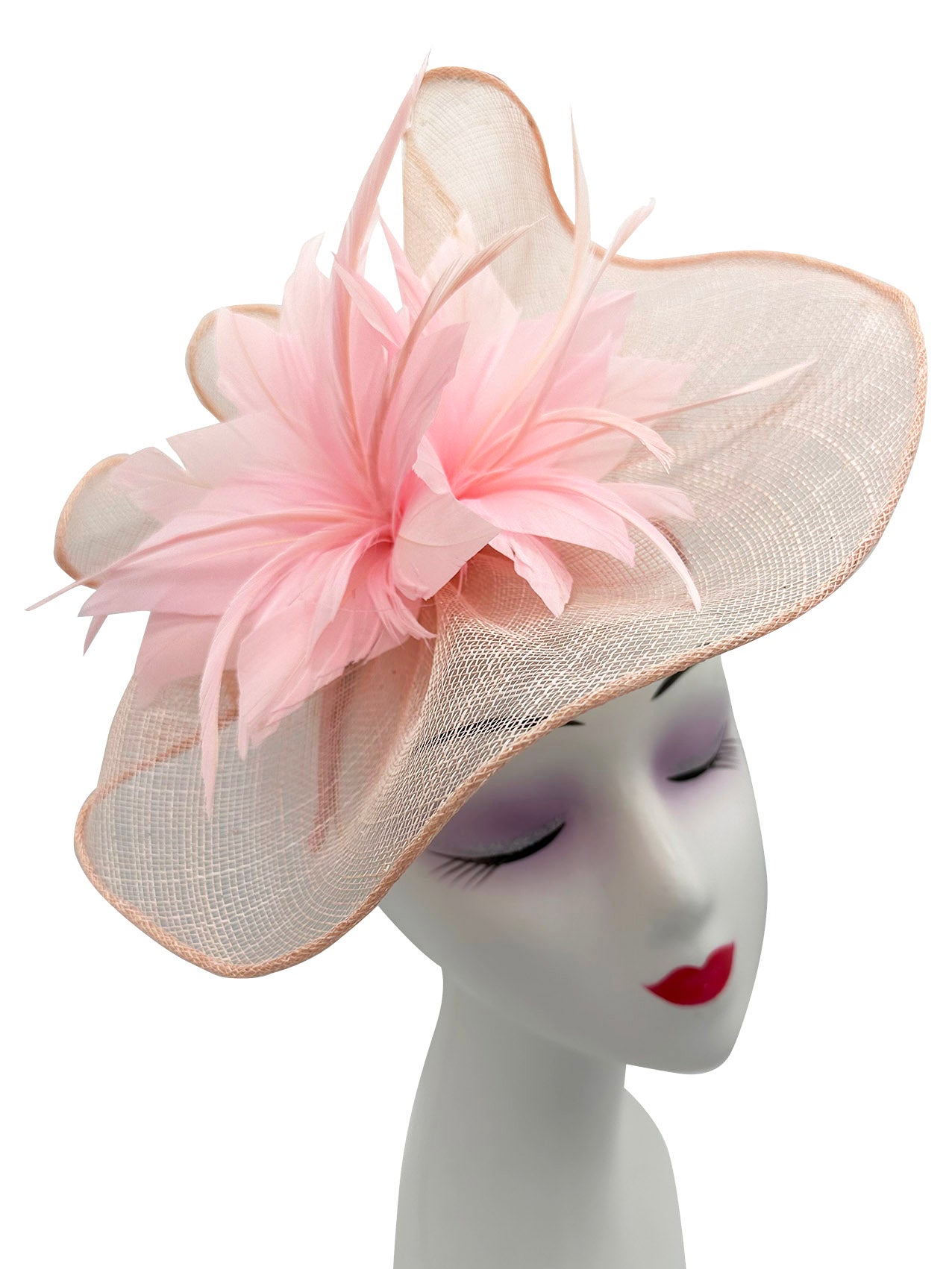 FT3225 Lotus Flower with A Feathers Burst Fascinator