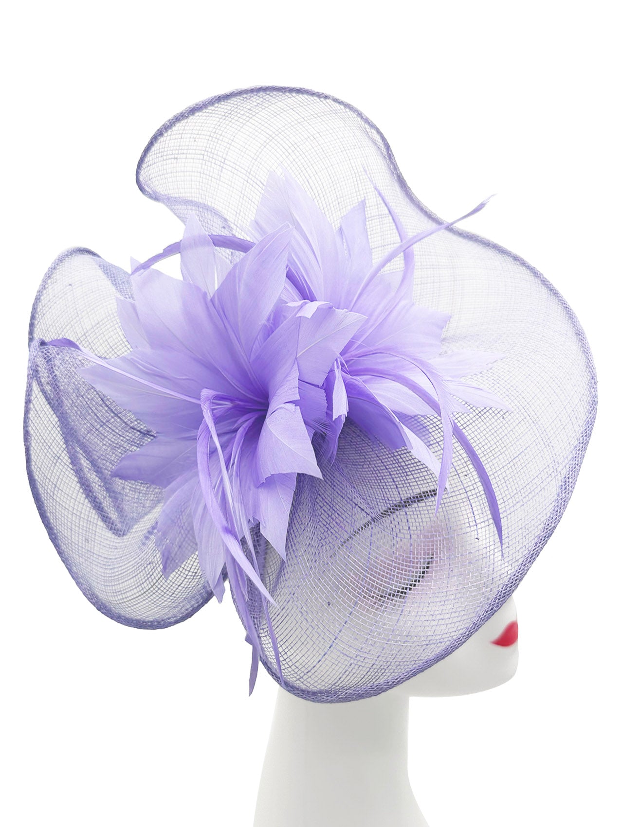 FT3225 Lotus Flower with A Feathers Burst Fascinator