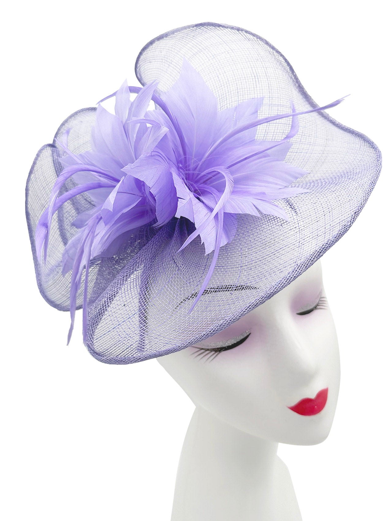 FT3225 Lotus Flower with A Feathers Burst Fascinator