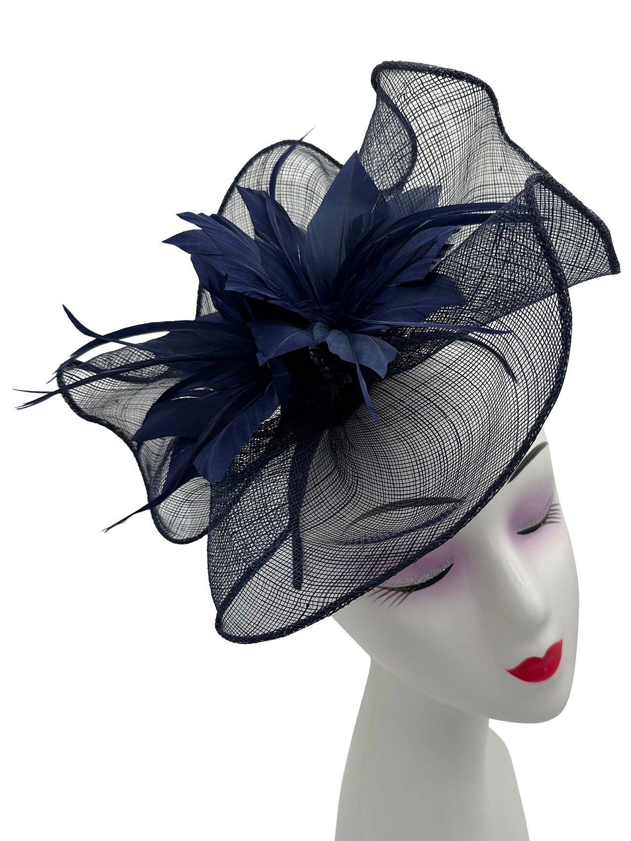 FT3225 Lotus Flower with A Feathers Burst Fascinator