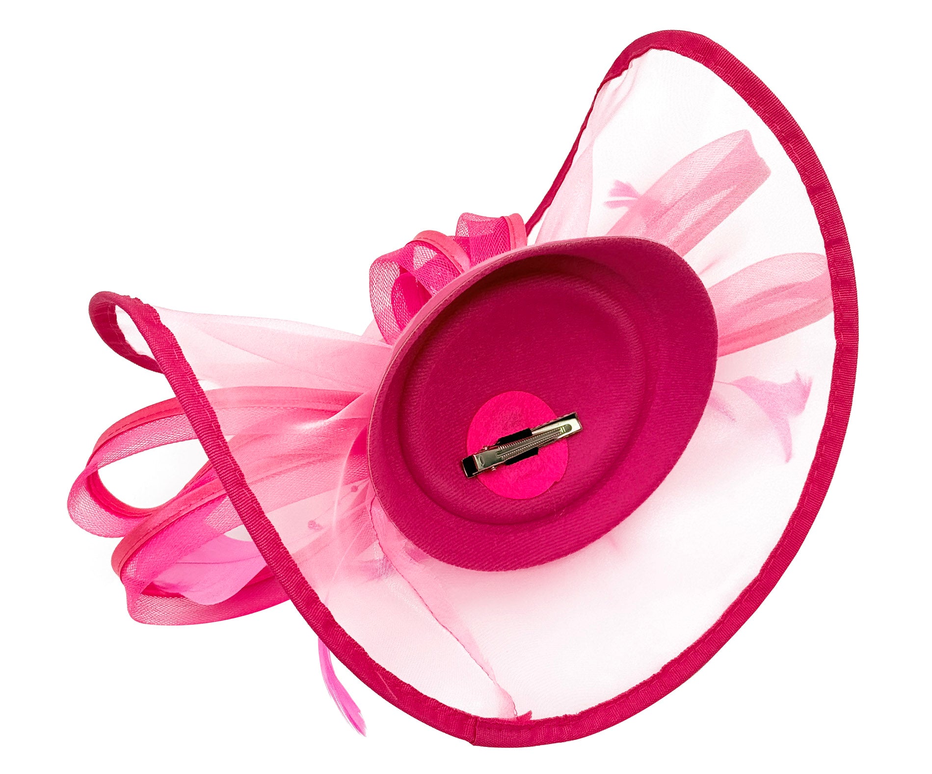 FT4012 Arc Shaped Fascinator with Feathers and Floral Burst