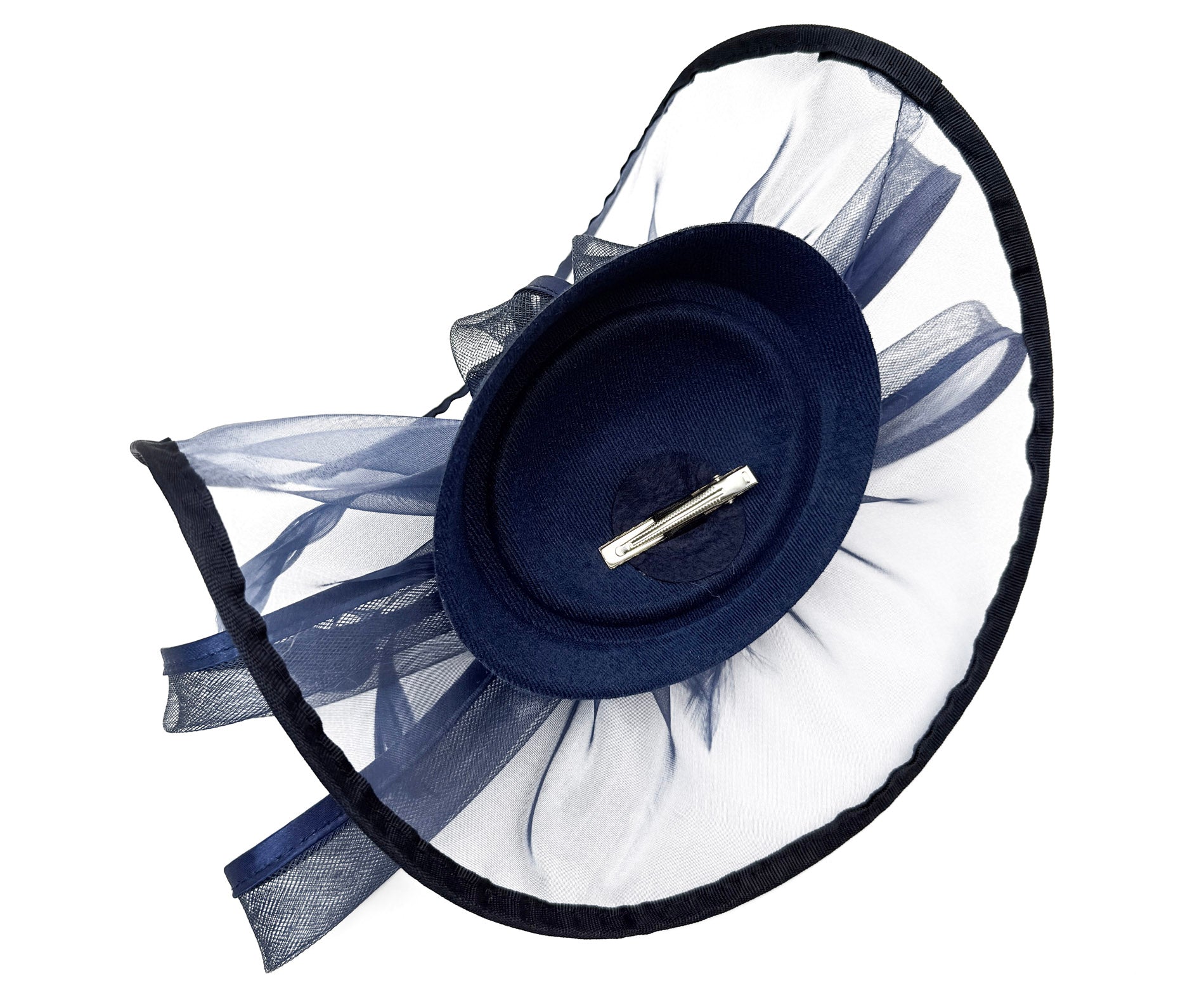 FT4012 Arc Shaped Fascinator with Feathers and Floral Burst