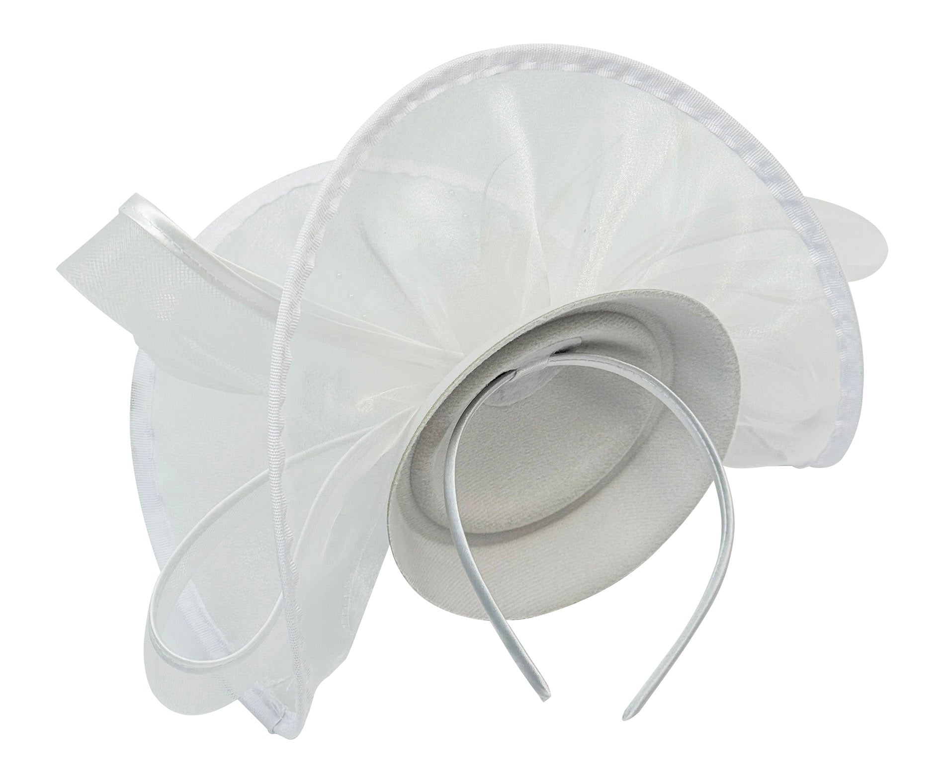 FT4012 Arc Shaped Fascinator with Feathers and Floral Burst