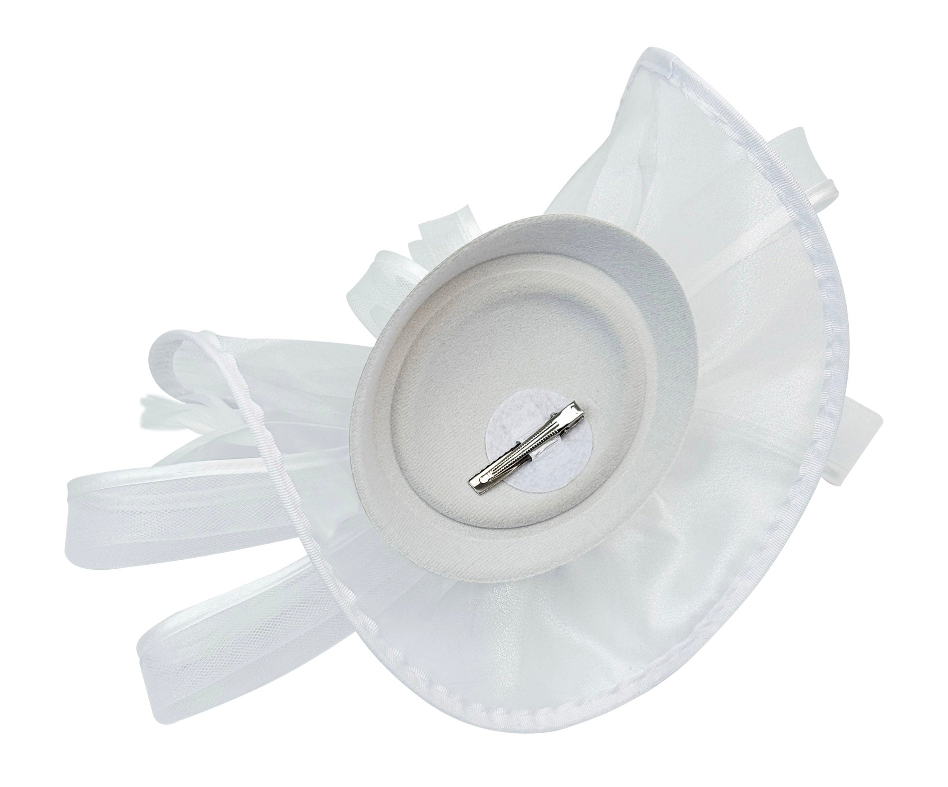 FT4012 Arc Shaped Fascinator with Feathers and Floral Burst