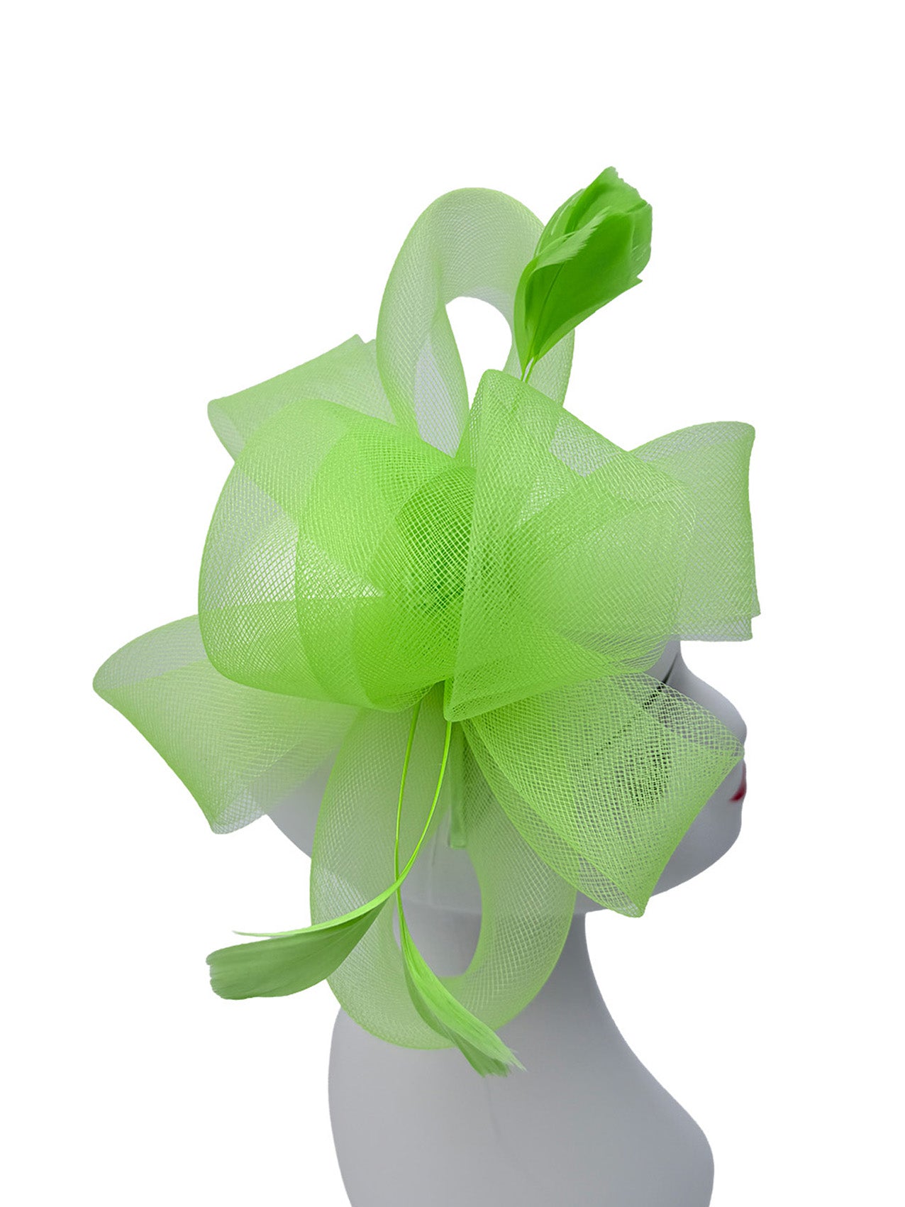 FT4067 Flower & Feathers Detailed Fascinator Hat with Headband and Clip