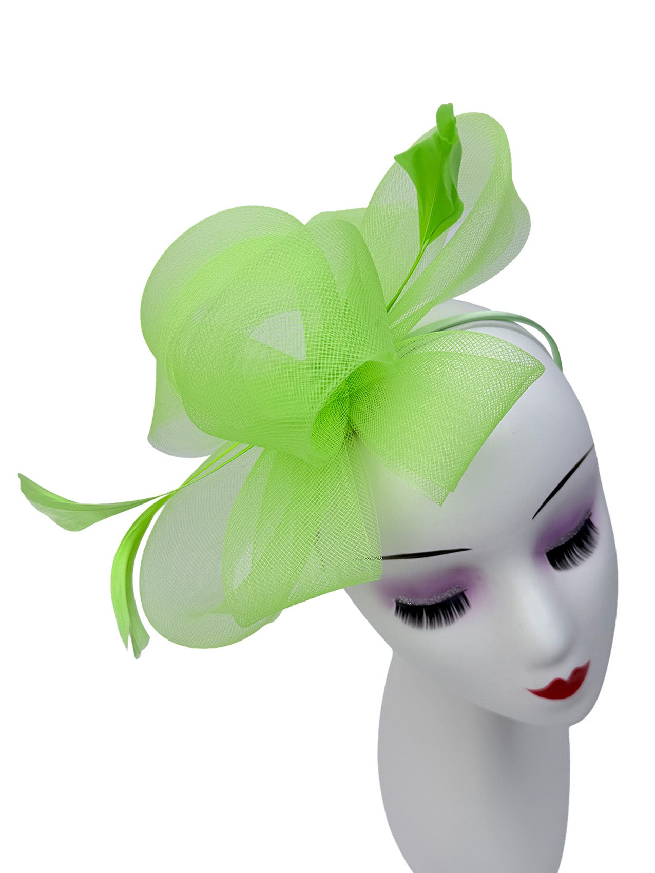 FT4067 Flower & Feathers Detailed Fascinator Hat with Headband and Clip