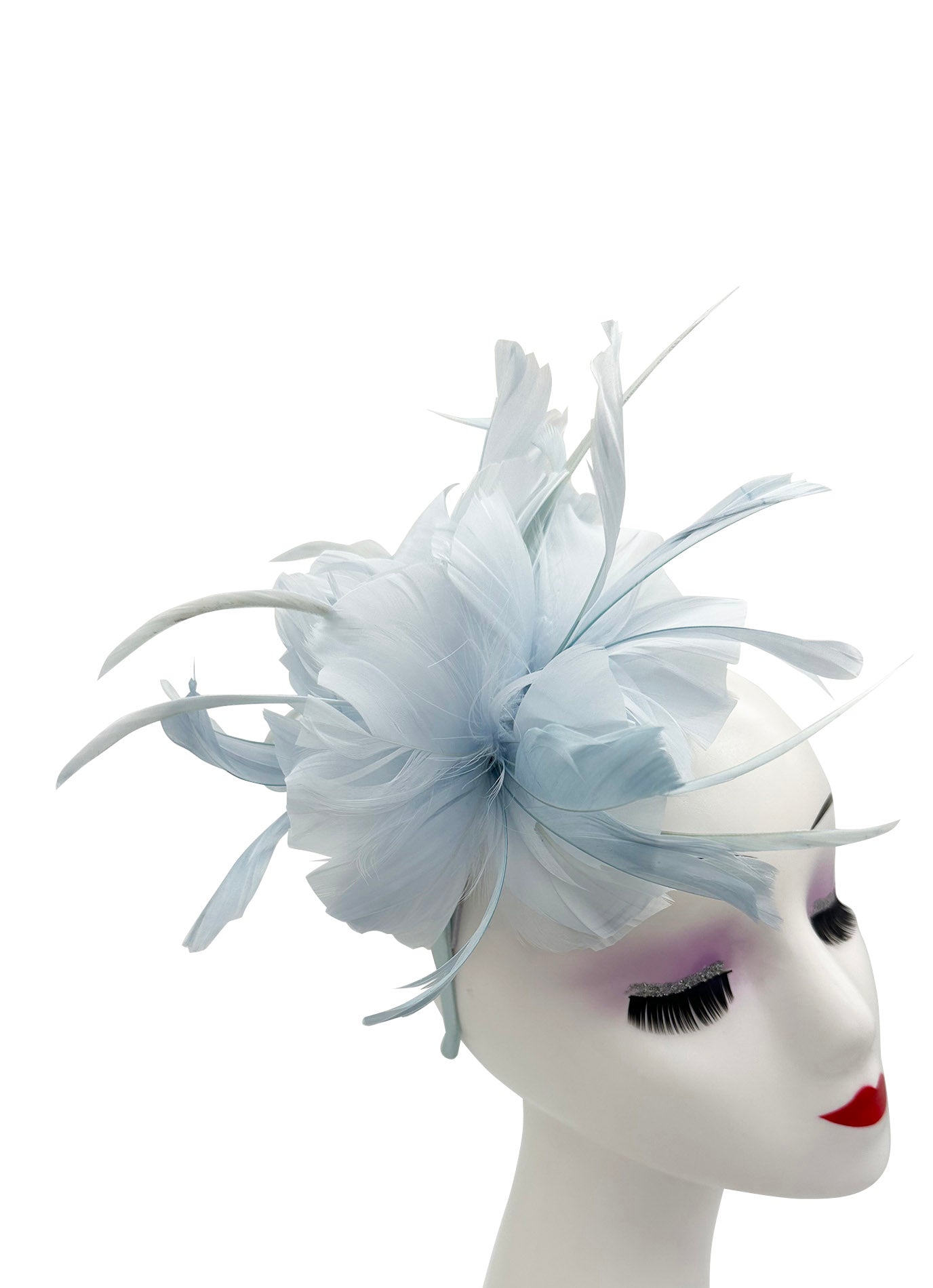 FT9138A Trimmed Feathers and Flowers Small Fascinator