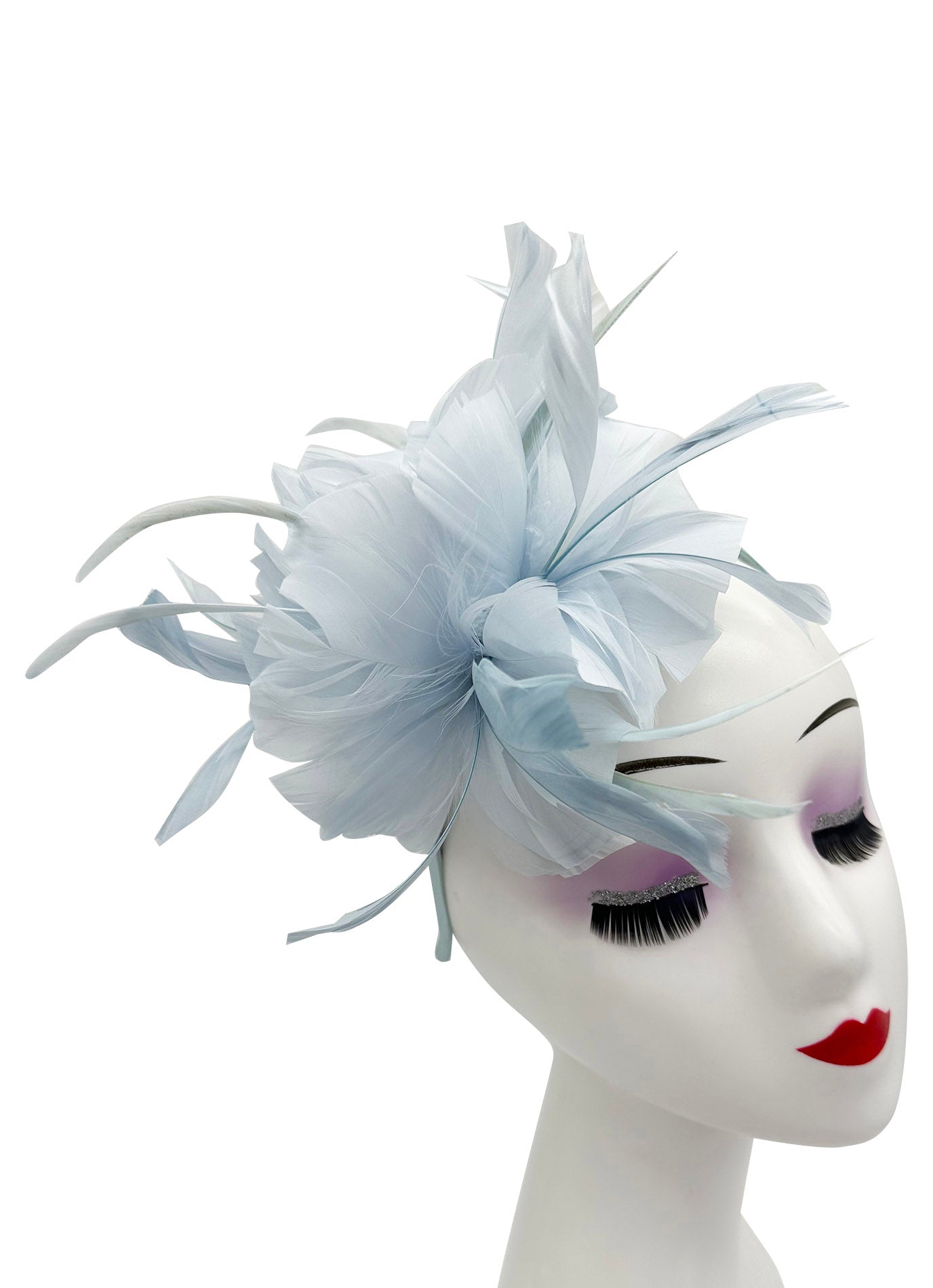 FT9138A Trimmed Feathers and Flowers Small Fascinator