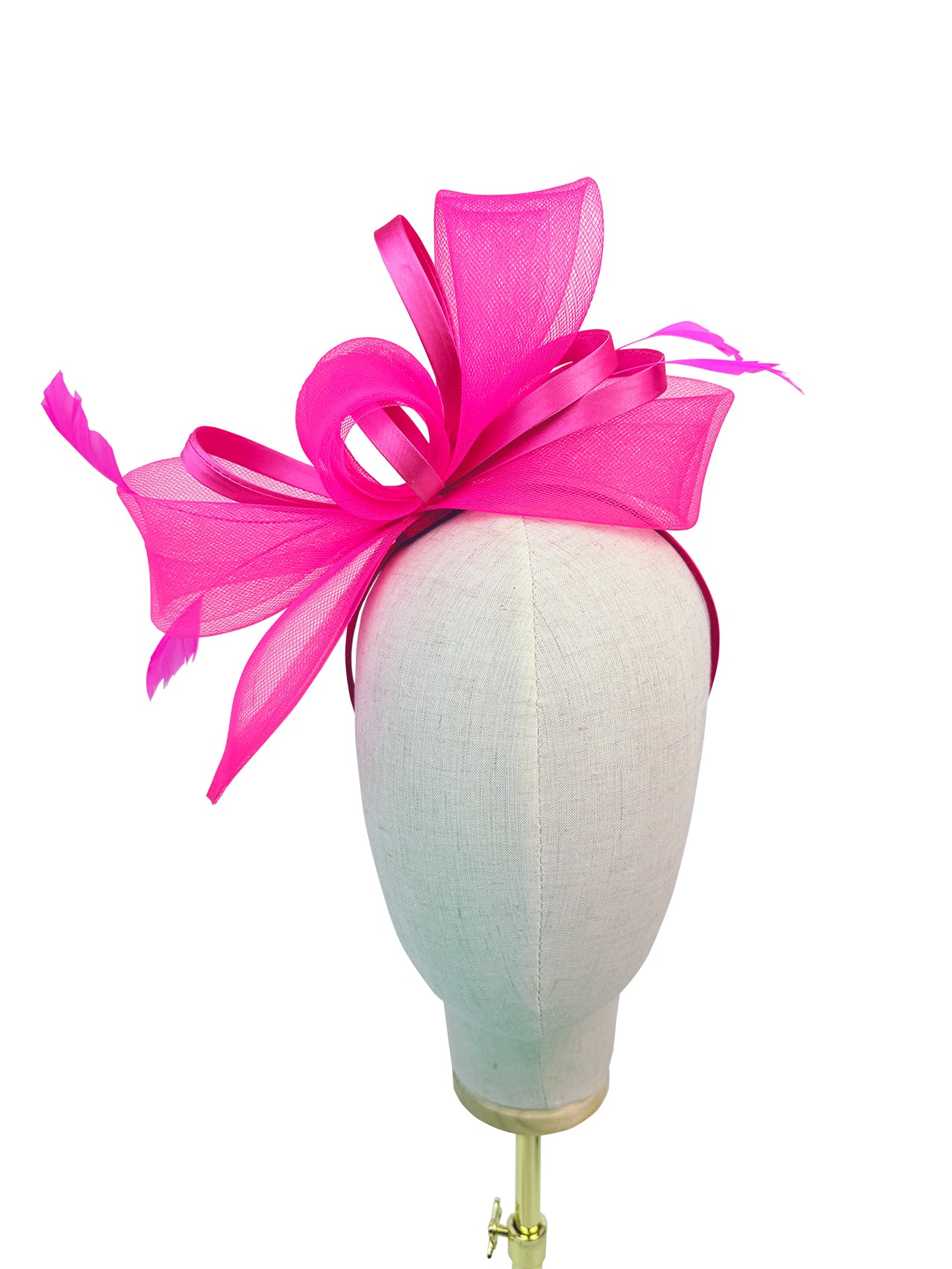 FT4075 Fascinator with Satin Loops and Feathers