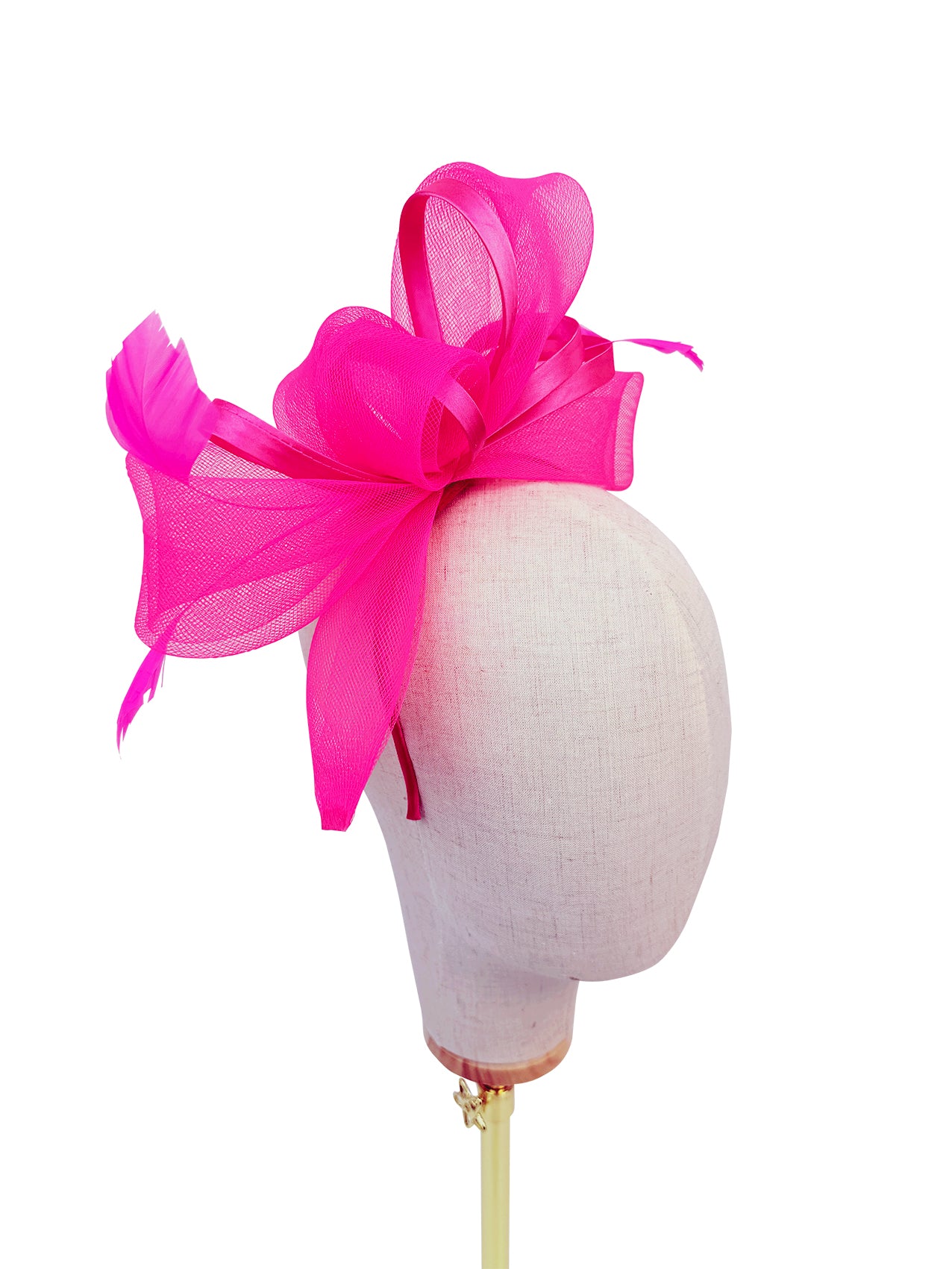 FT4075 Fascinator with Satin Loops and Feathers
