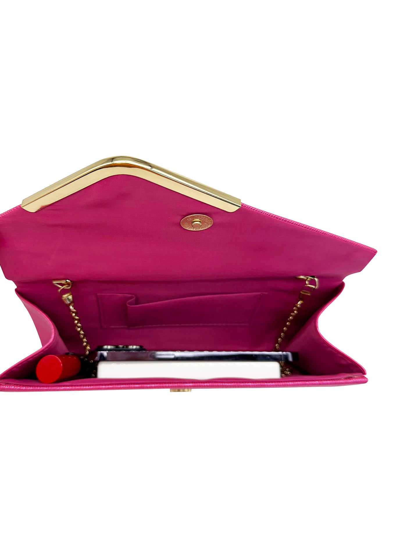 CB24165-005 Flap Open Evening Clutch Bag With Detachable Chain