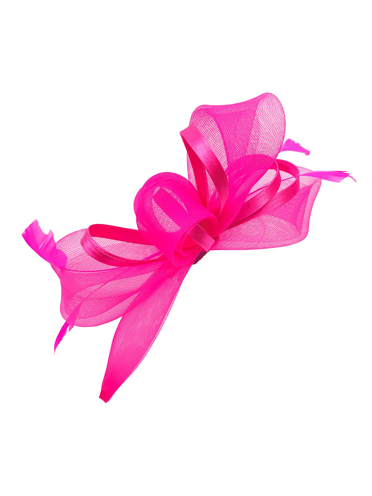FT4075 Fascinator with Satin Loops and Feathers