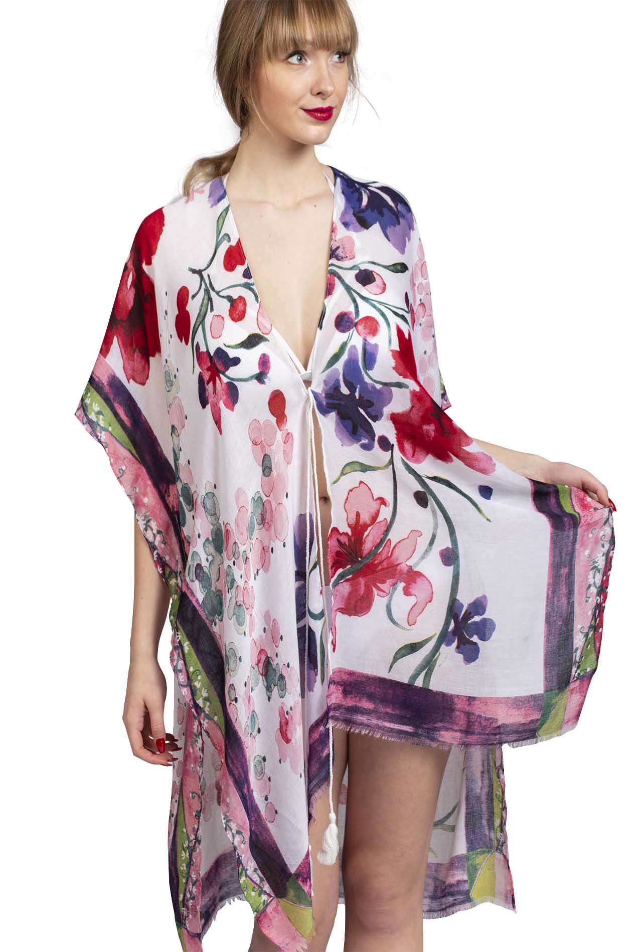 SF19140-048 Soft Print Sarong Dress with Florals