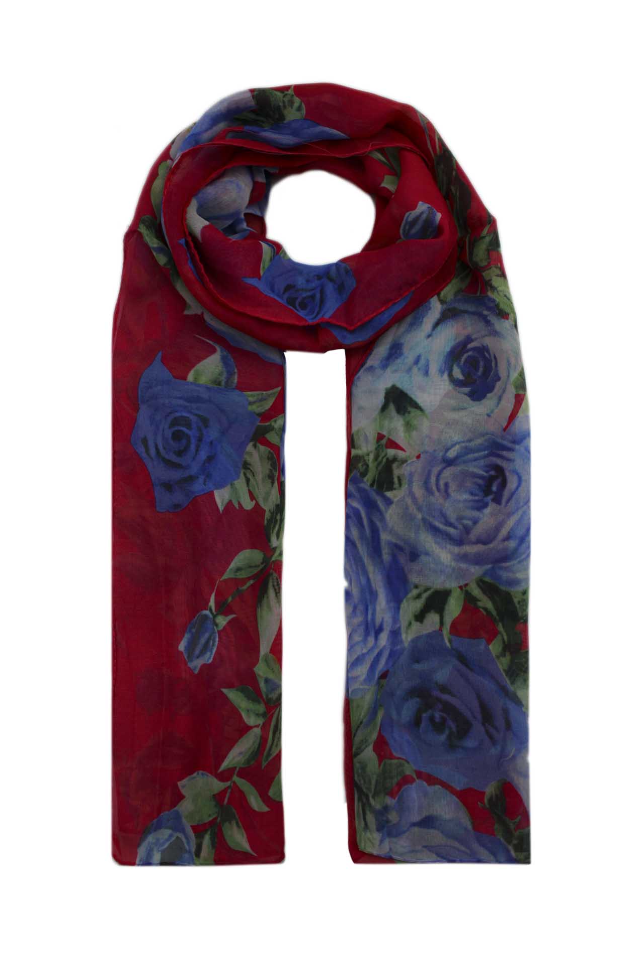 AB1833-4 Soft Light Scarf with Roses Print