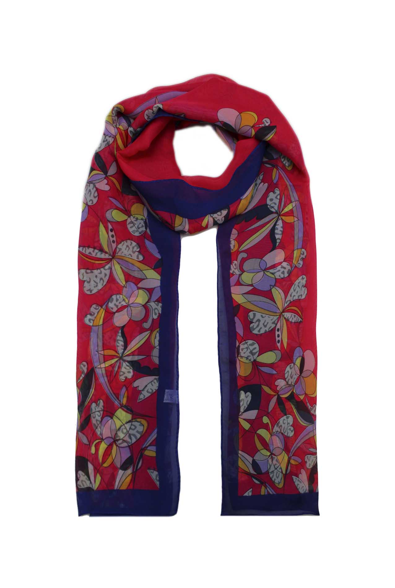 AB1833-6 Flowers Print Chiffon Scarf