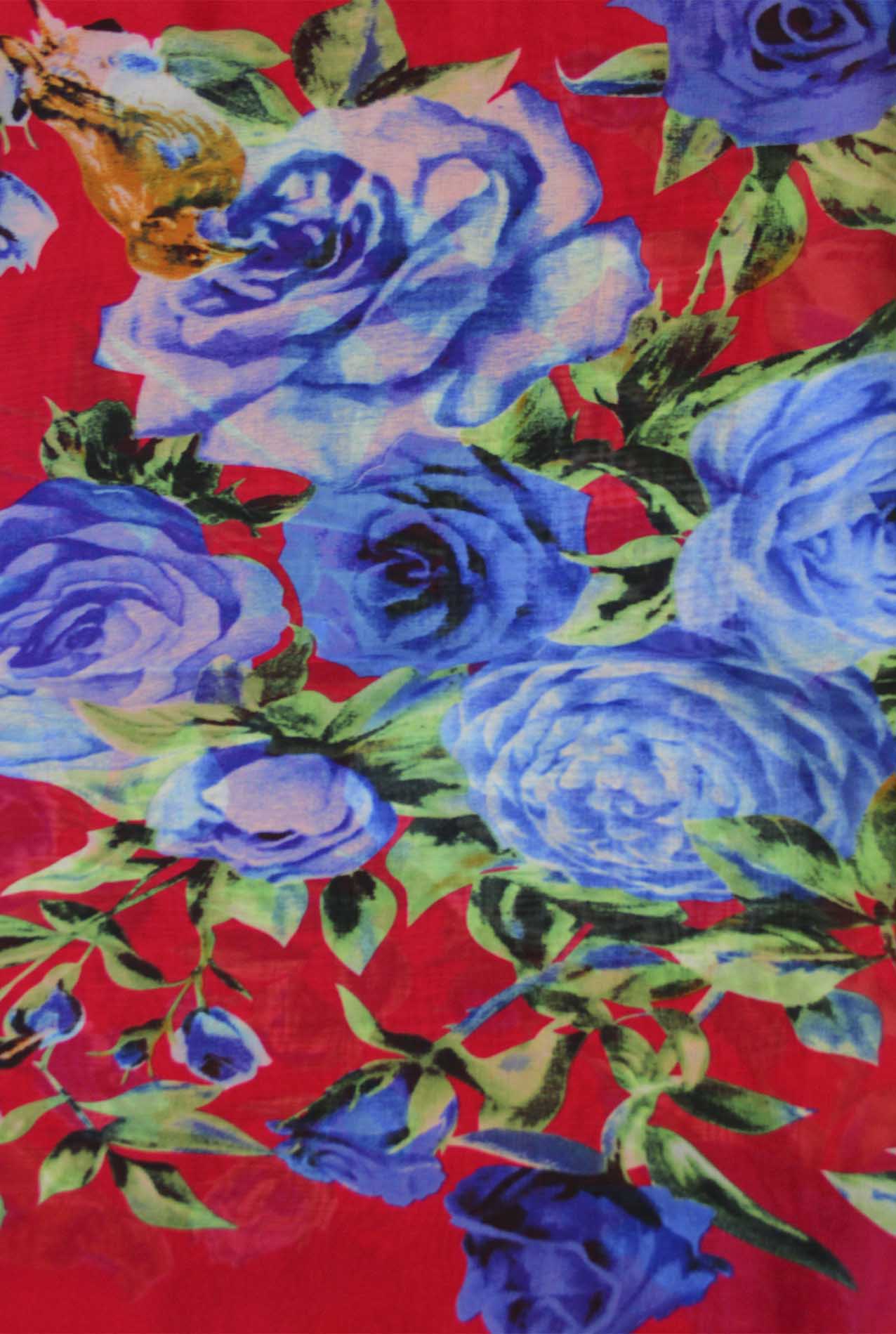 AB1833-4 Soft Light Scarf with Roses Print