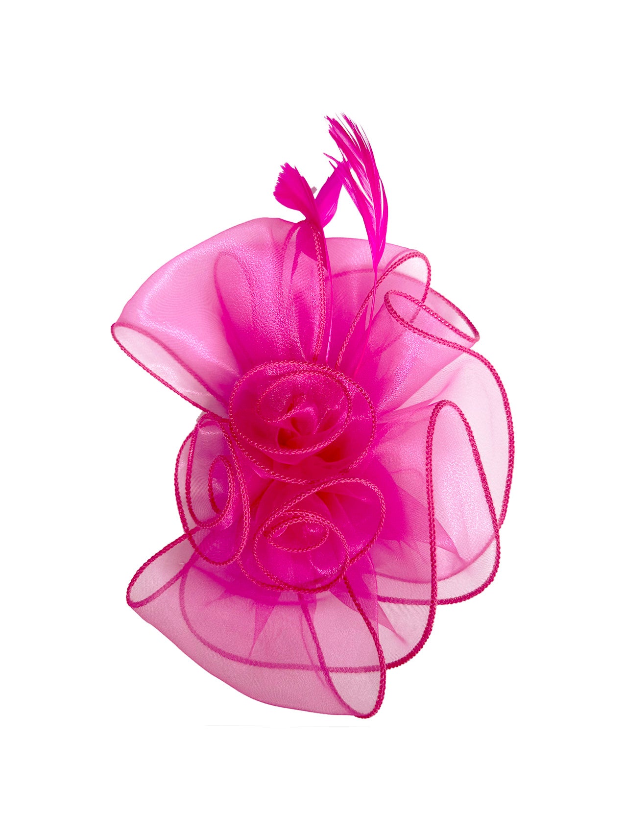 FT3090 Rose Bouquet with Big Bow & Feather Fascinator