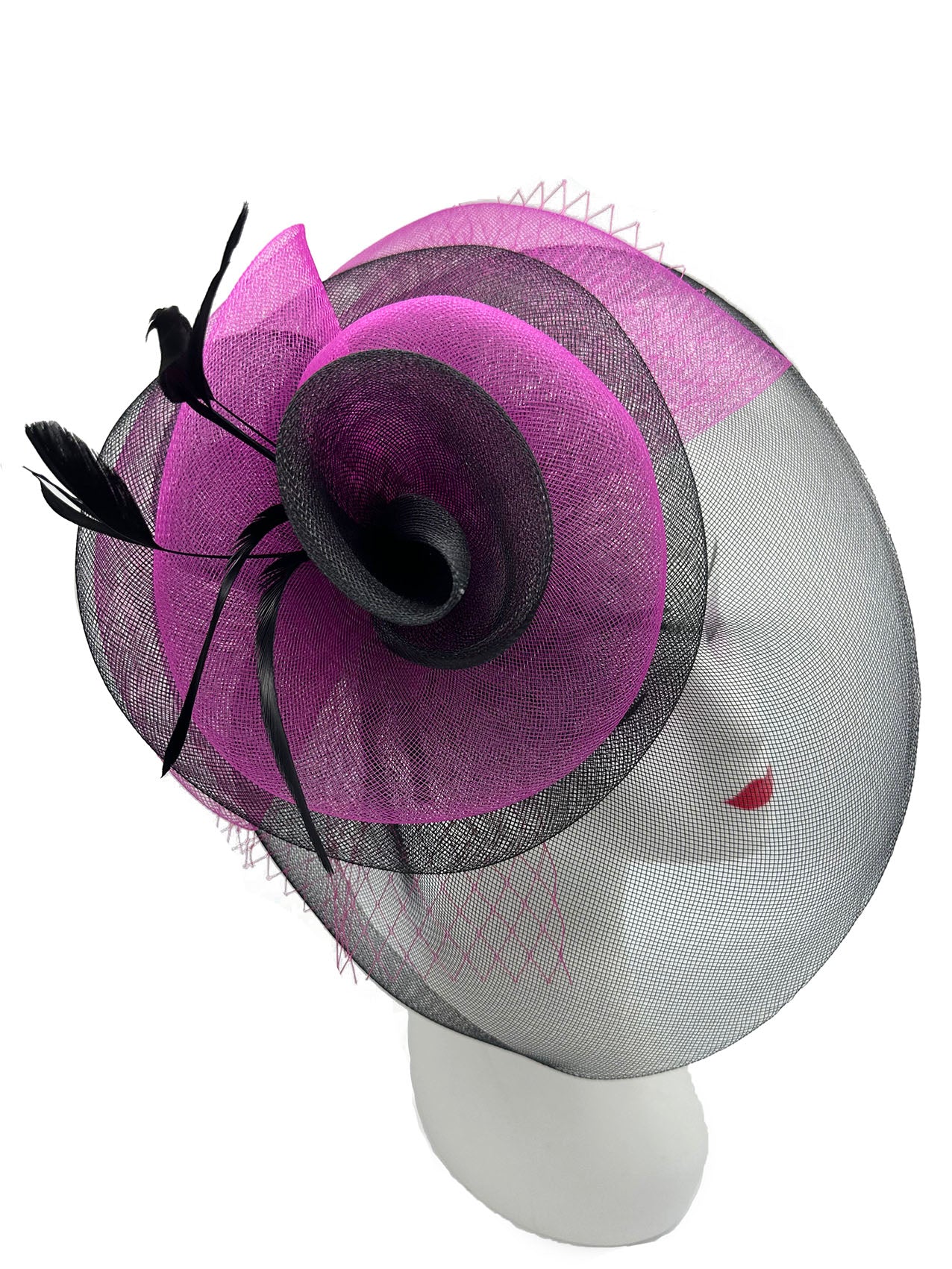 FT3145 Spiral Twirled Duo Tone Sinamay Fascinator