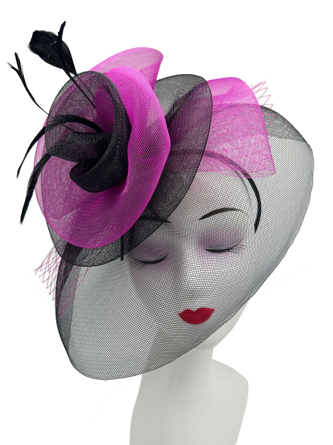 FT3145 Spiral Twirled Duo Tone Sinamay Fascinator