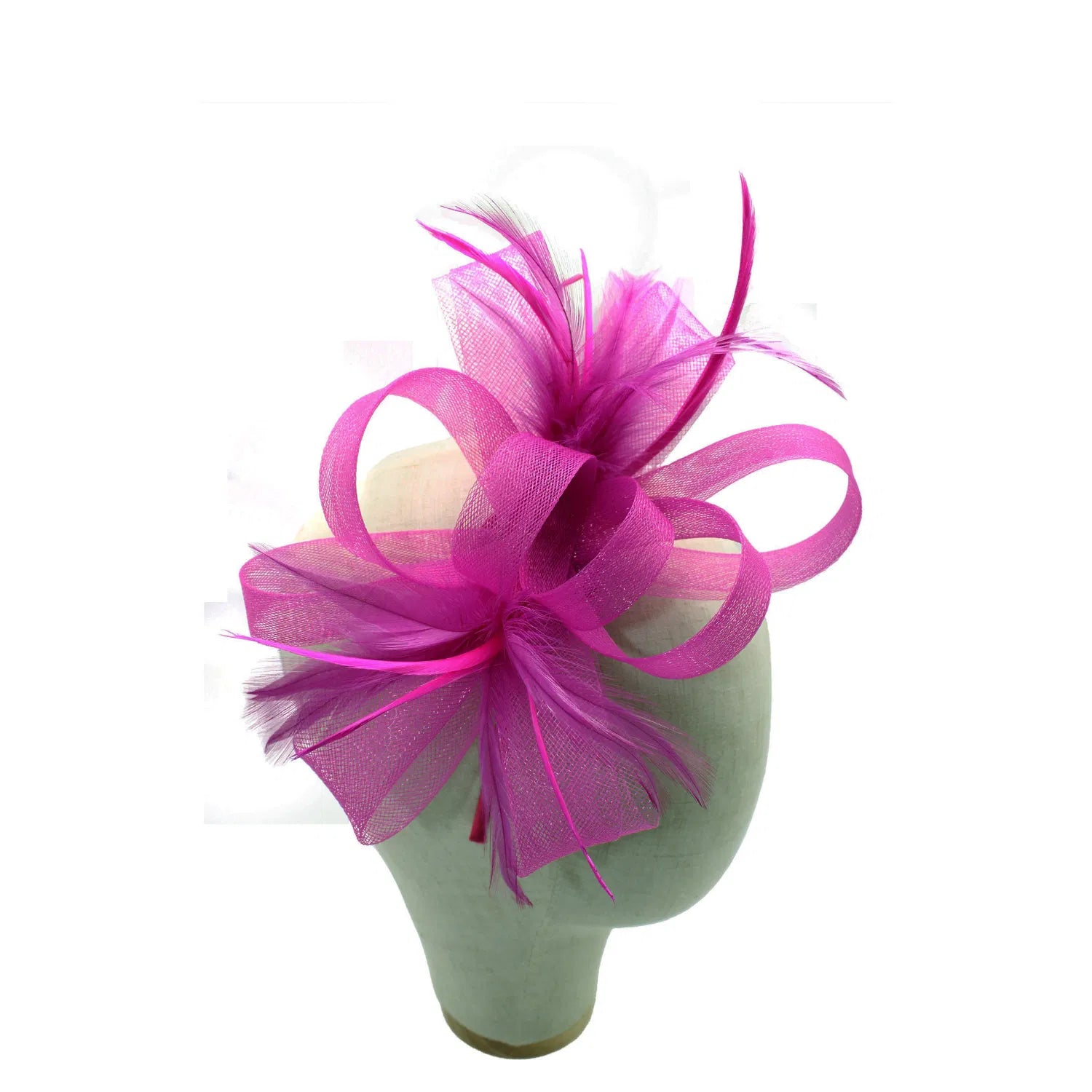 FT2056-019 Loop Bow Fascinator with Feathers