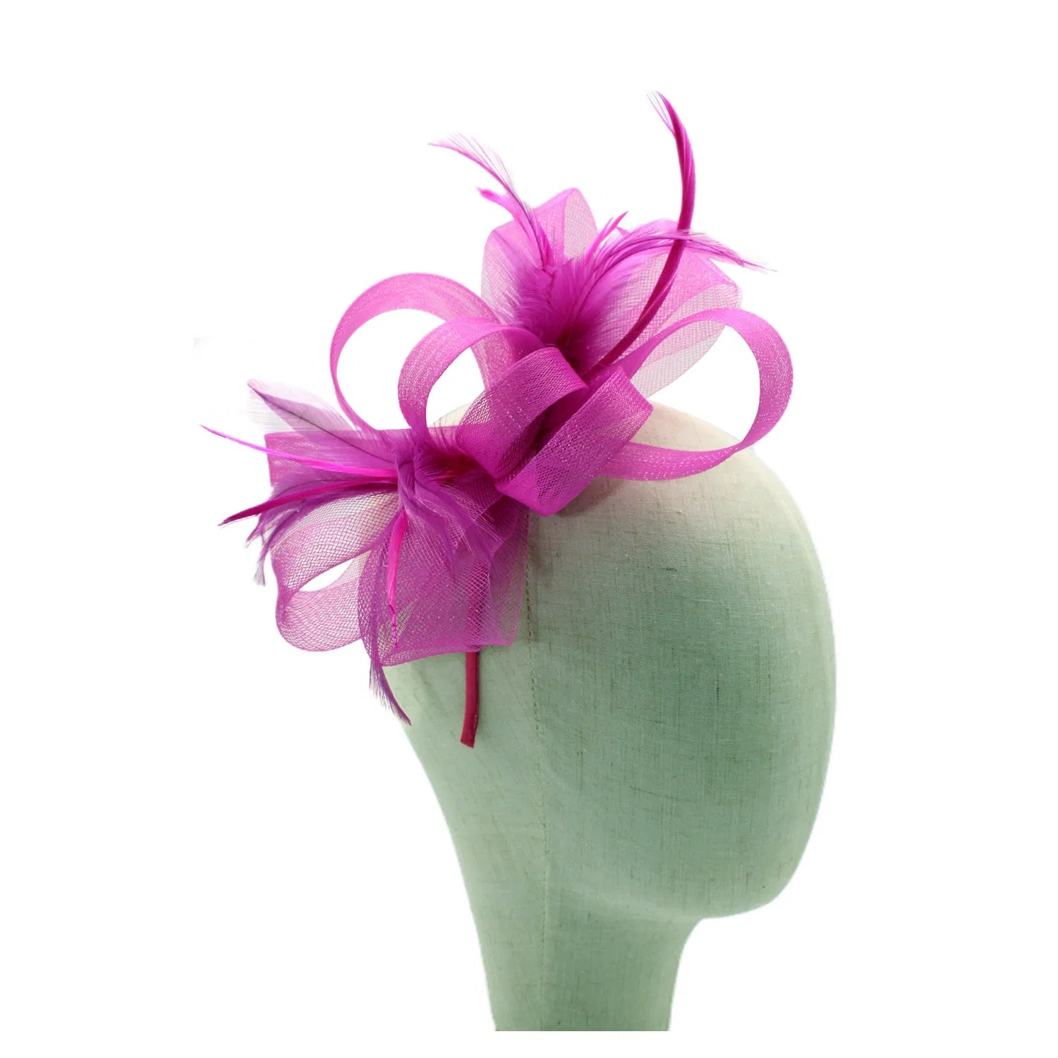 FT2056-019 Loop Bow Fascinator with Feathers